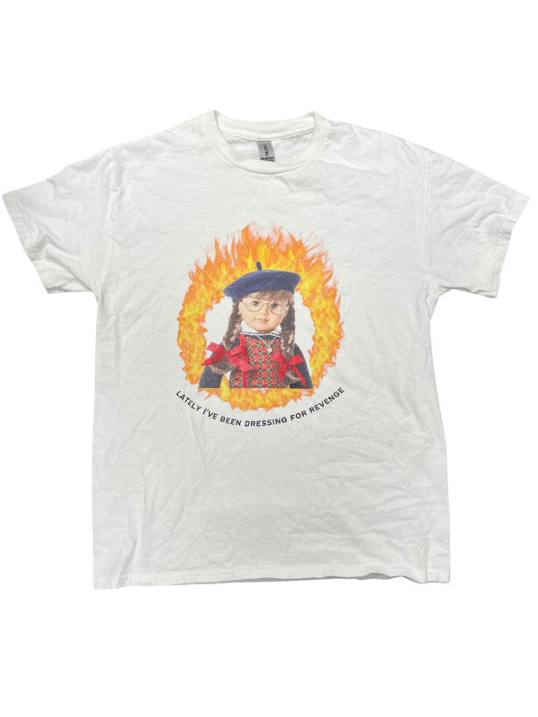 white Gildan Molly x Taylor collab tee, M