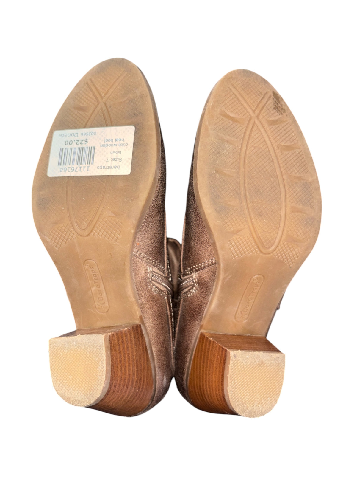 brown baretraps cute wooden heel boot, 7