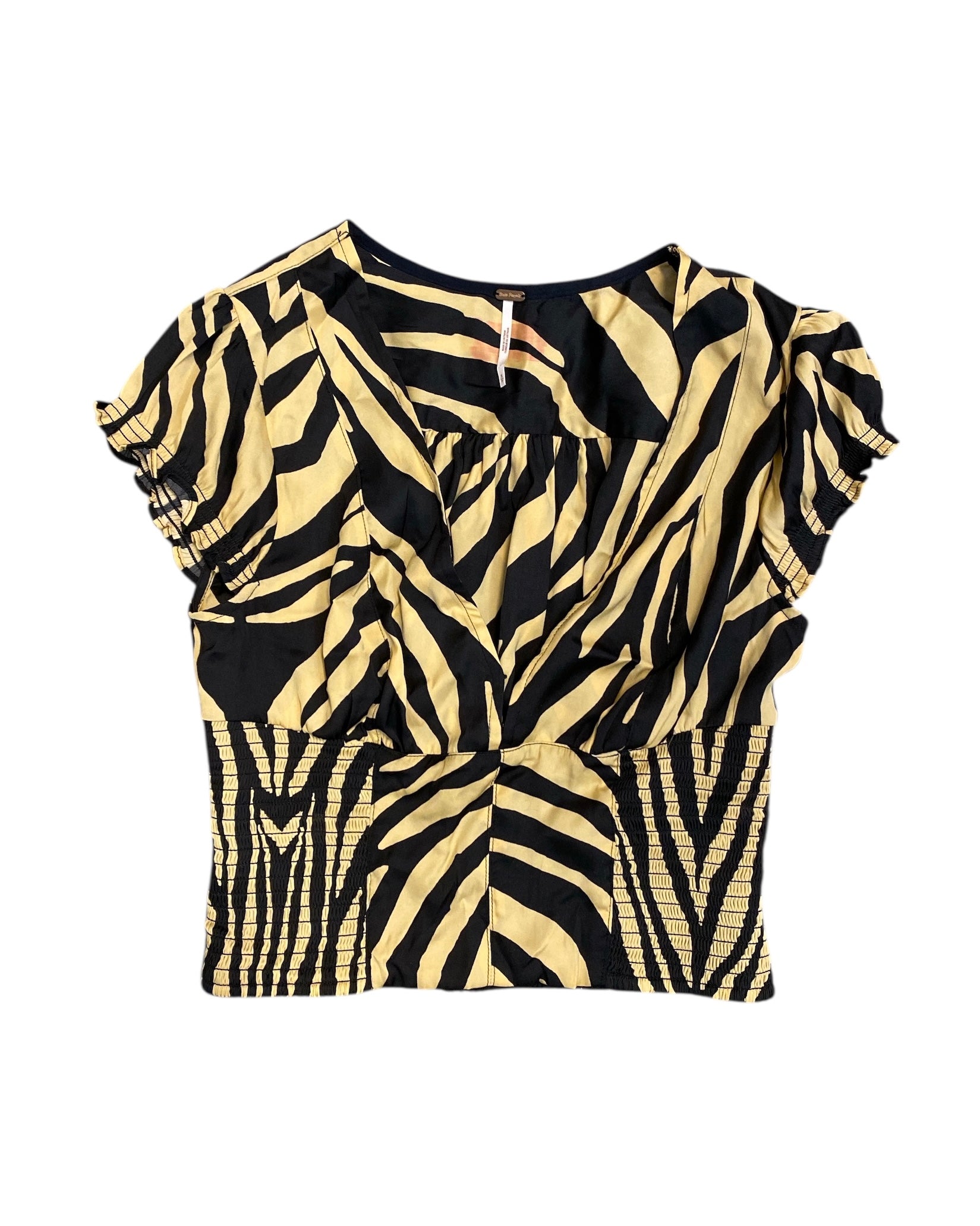 gold black free people zebra little top, s