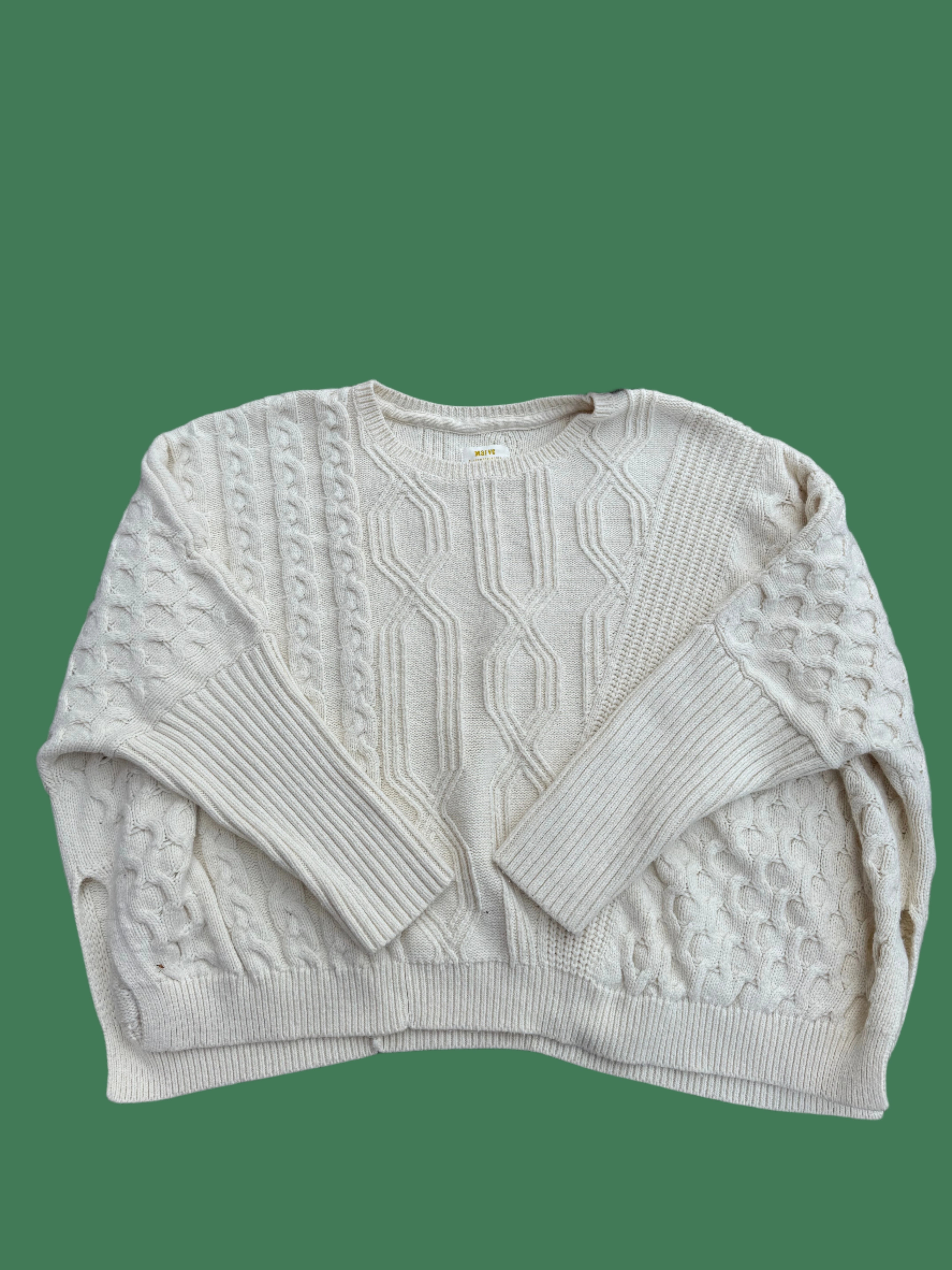 cream maeve cable knit sweater, L