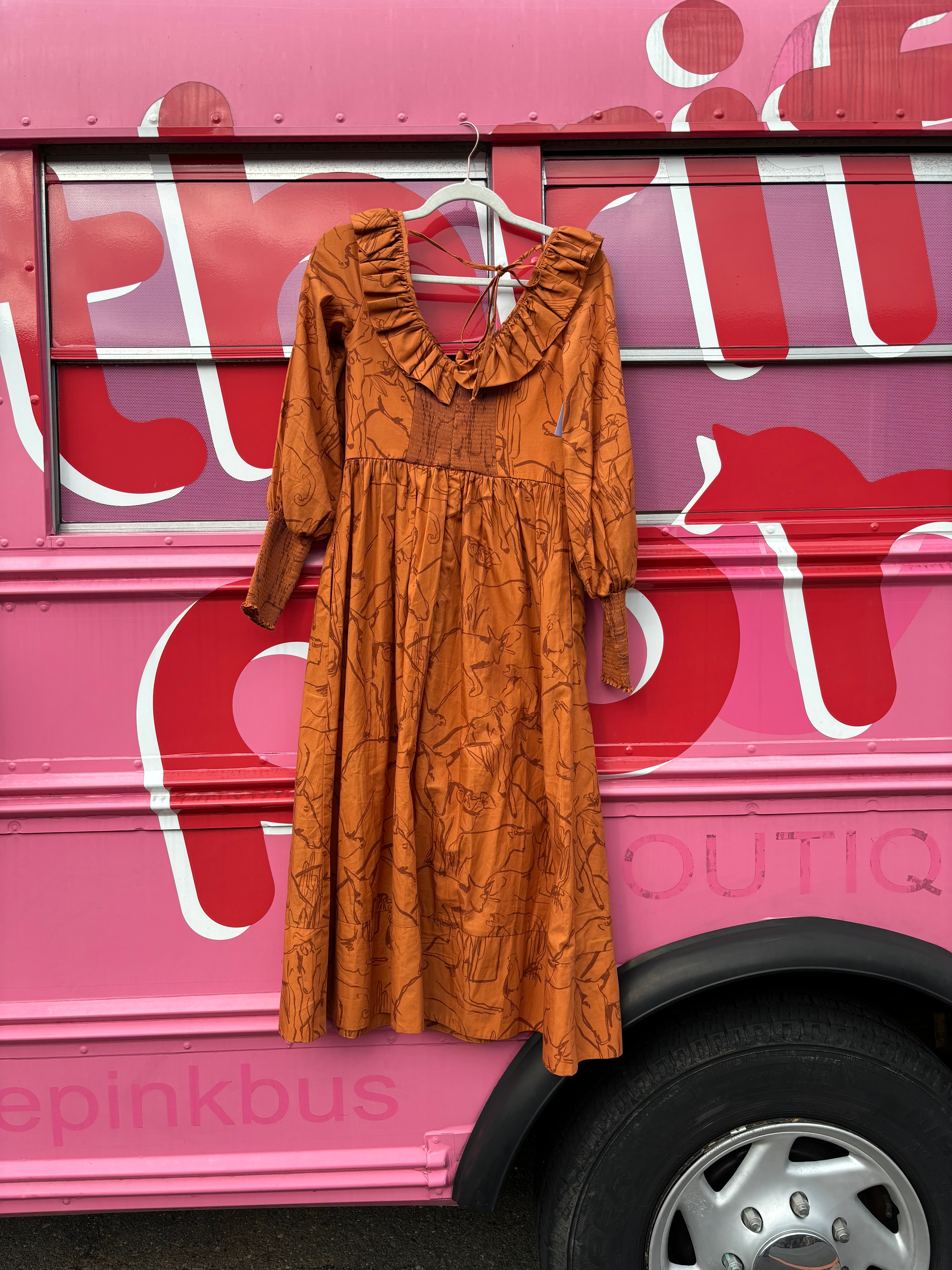 brown de loreta western horse dress, S