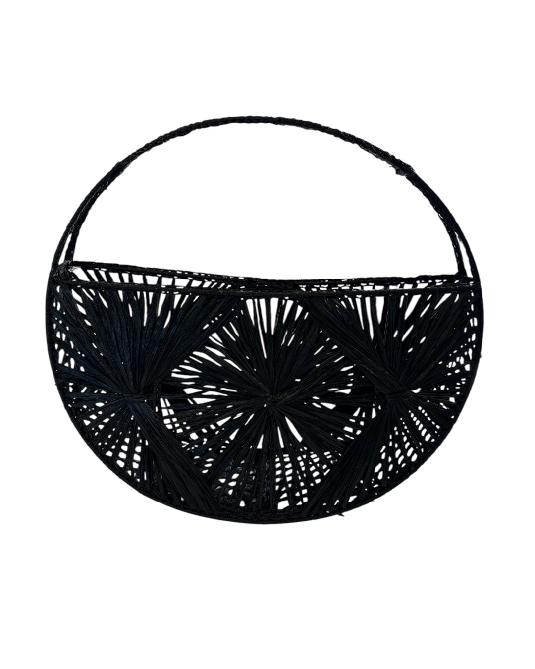 black  stiff woven bag