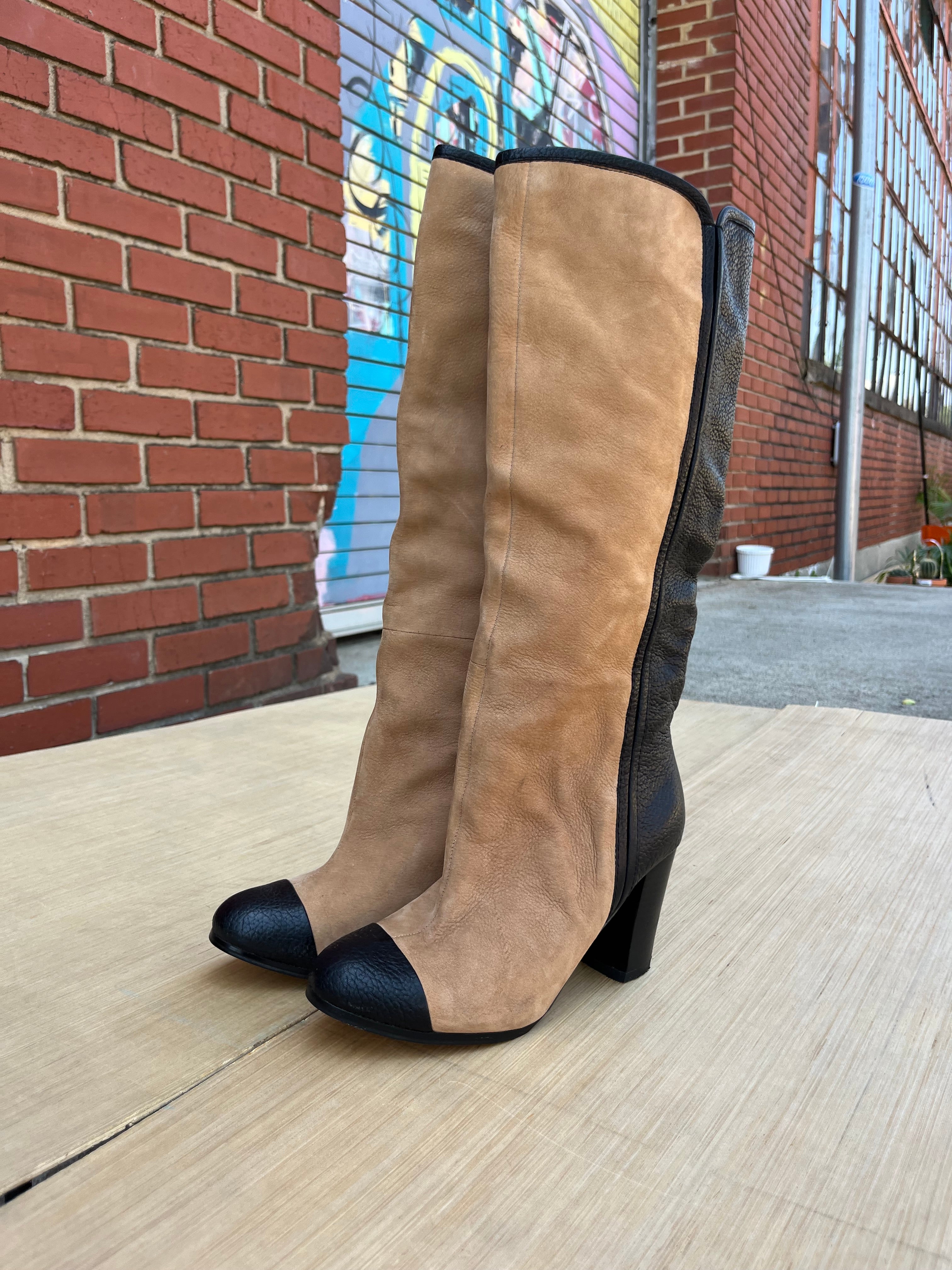 Black brown Zara Two toned boots, 39