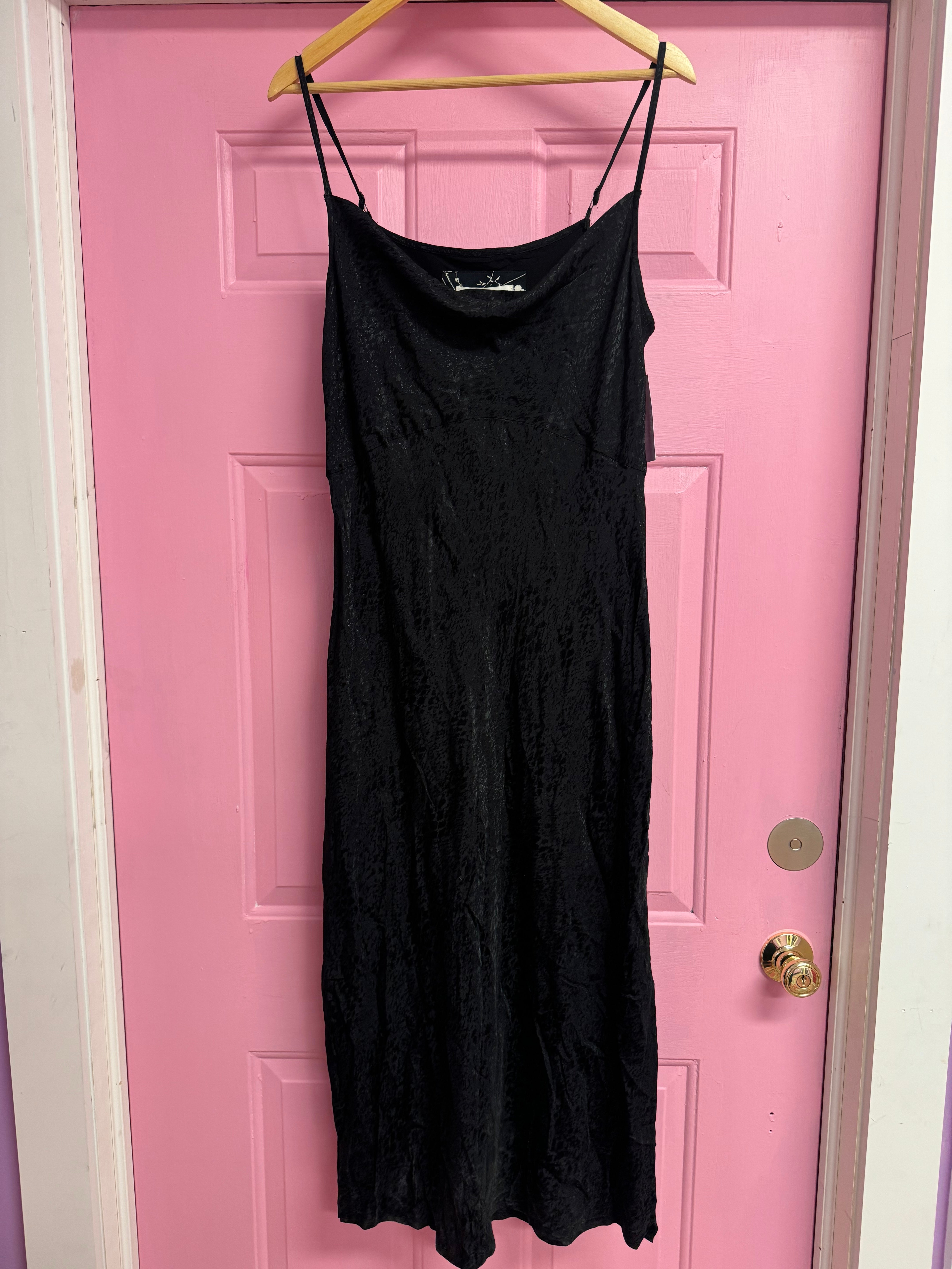Black anthrologie maxi slip dress, 12