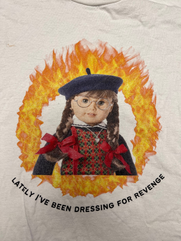 white Gildan Molly x Taylor collab tee, M