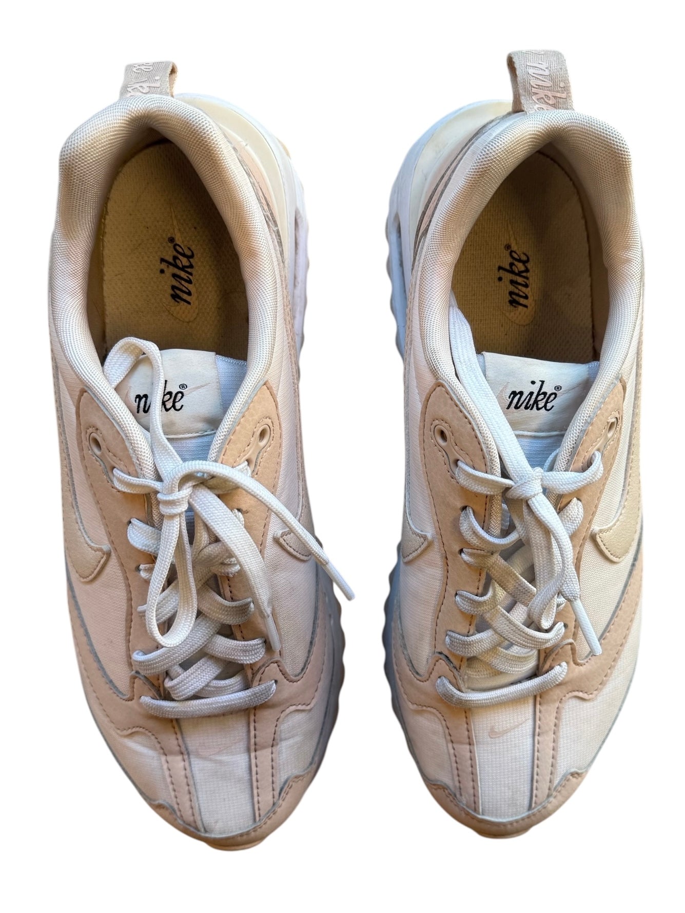 beige nike sneakers, 9.5 women's