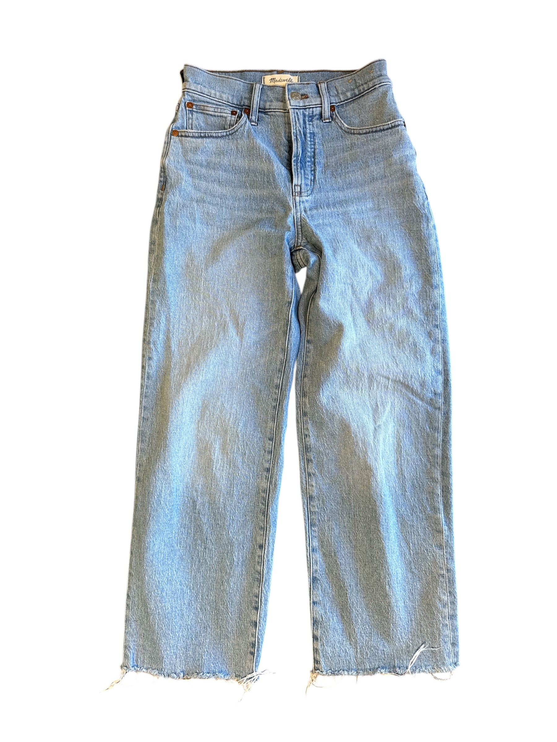 blue madewell Womens jeans- perfect vintage wide leg crop, 24