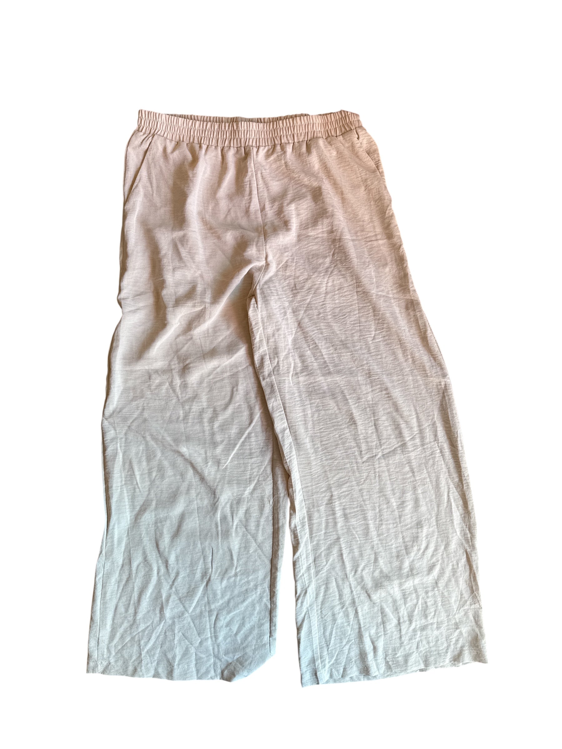 beige  wide leg pant, XL