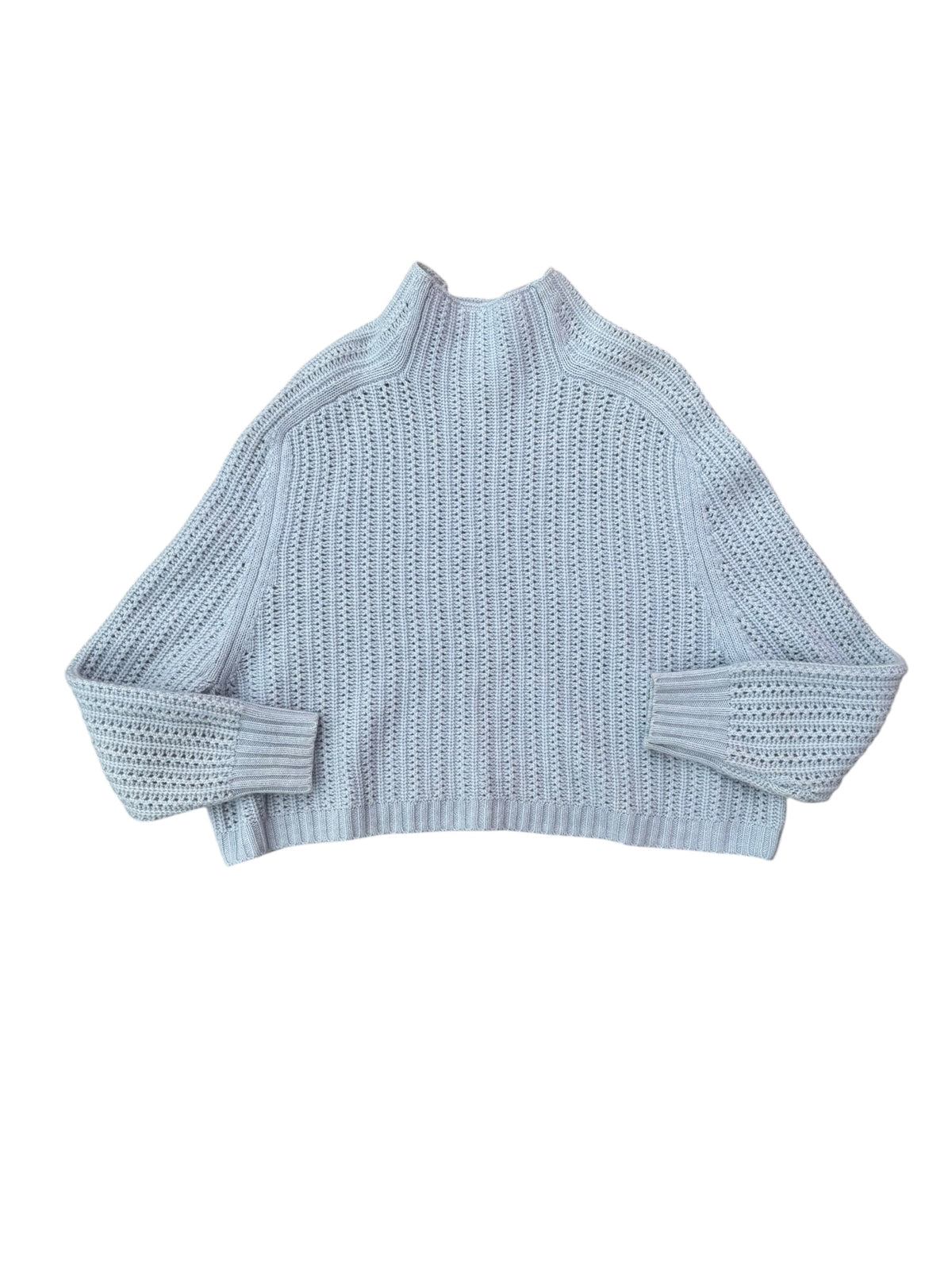 blue madewell mockneck knit sweater, xs