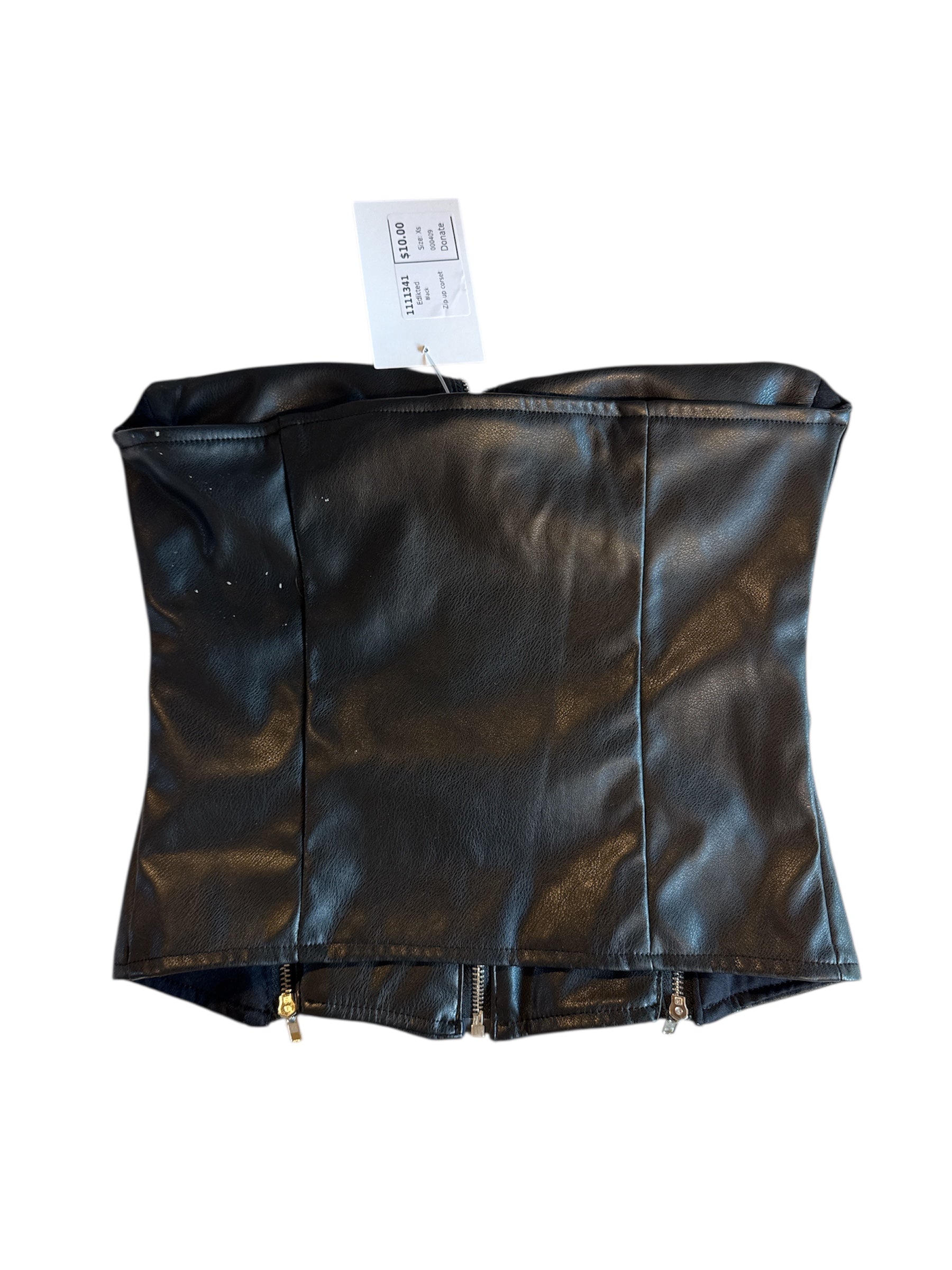 Black Edikted Zip up corset, Xs