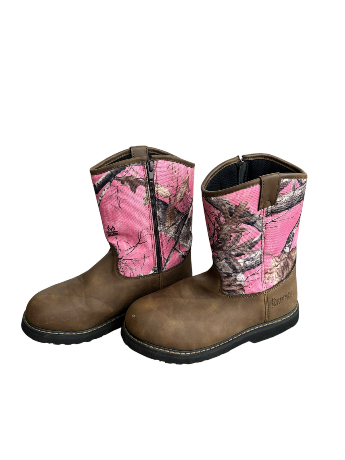 brown pink rocky camo boots, 6m