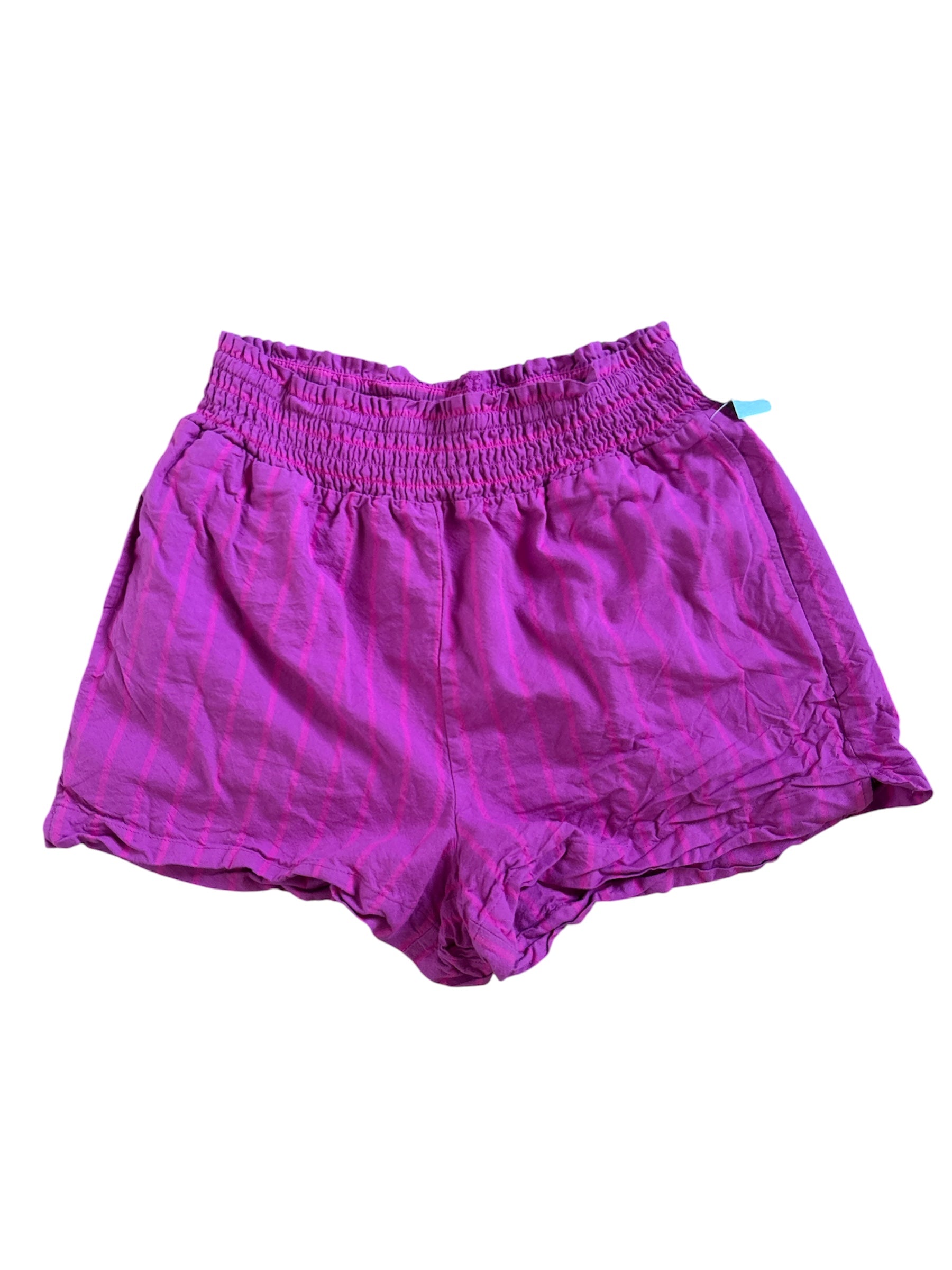 magenta purple gigio elastic stripe shorts, L