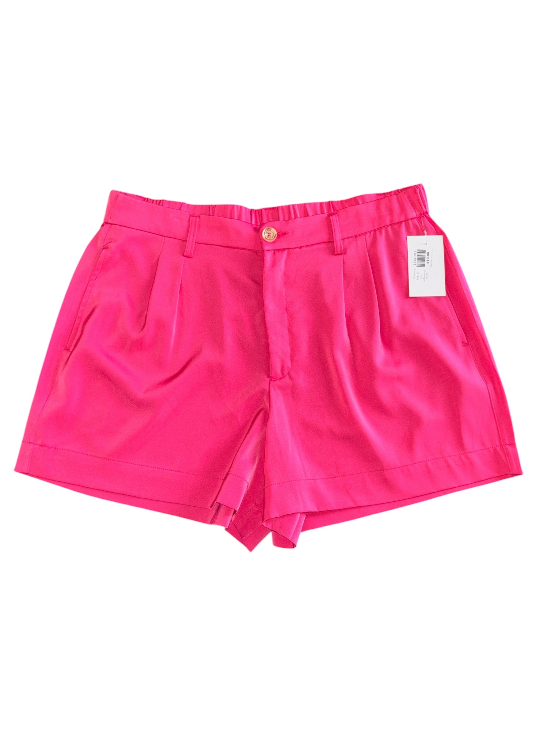 pink dictionary satin elasti shorts, xl