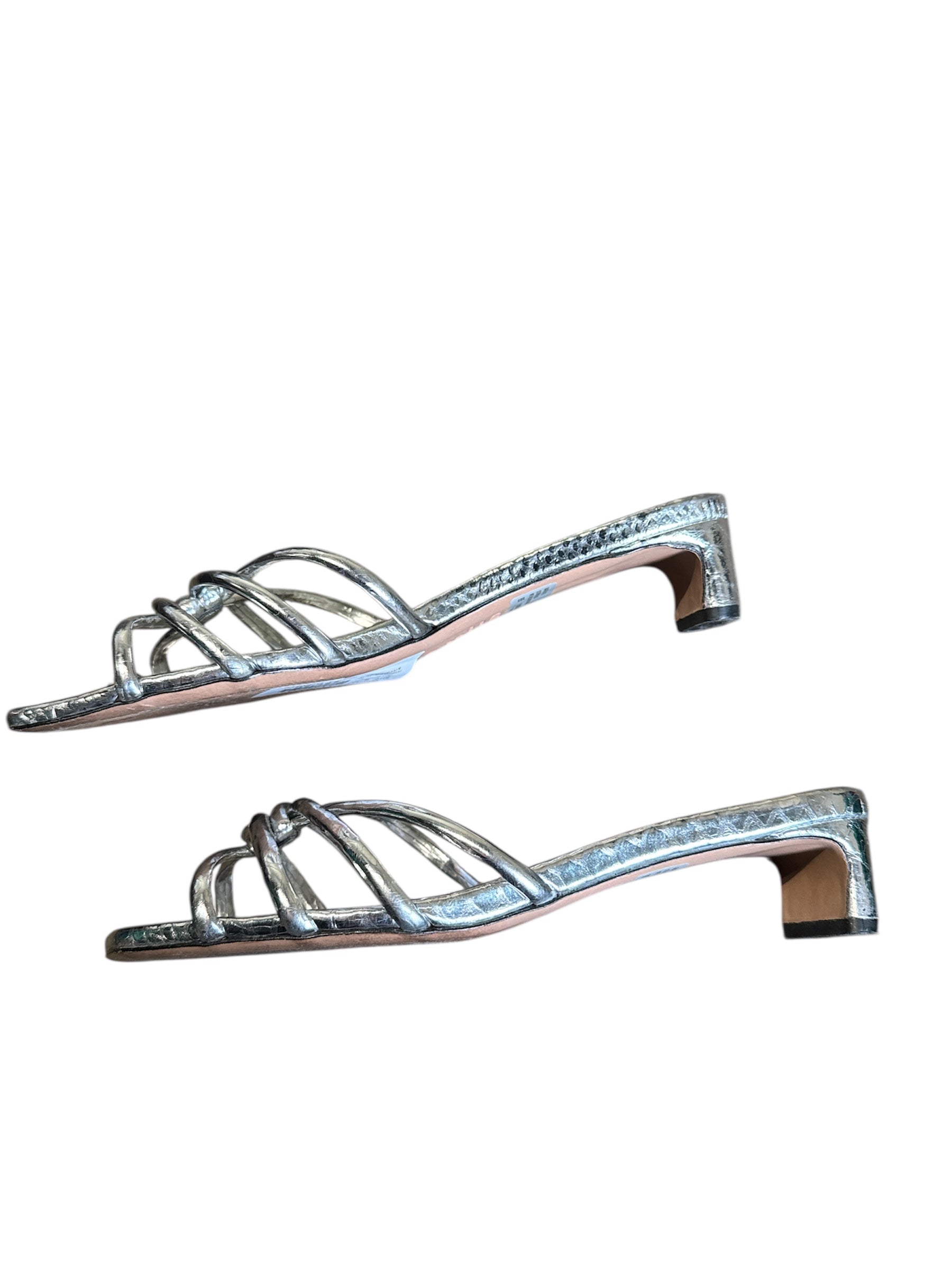 silver schultz metallic mini kitten heels, 8