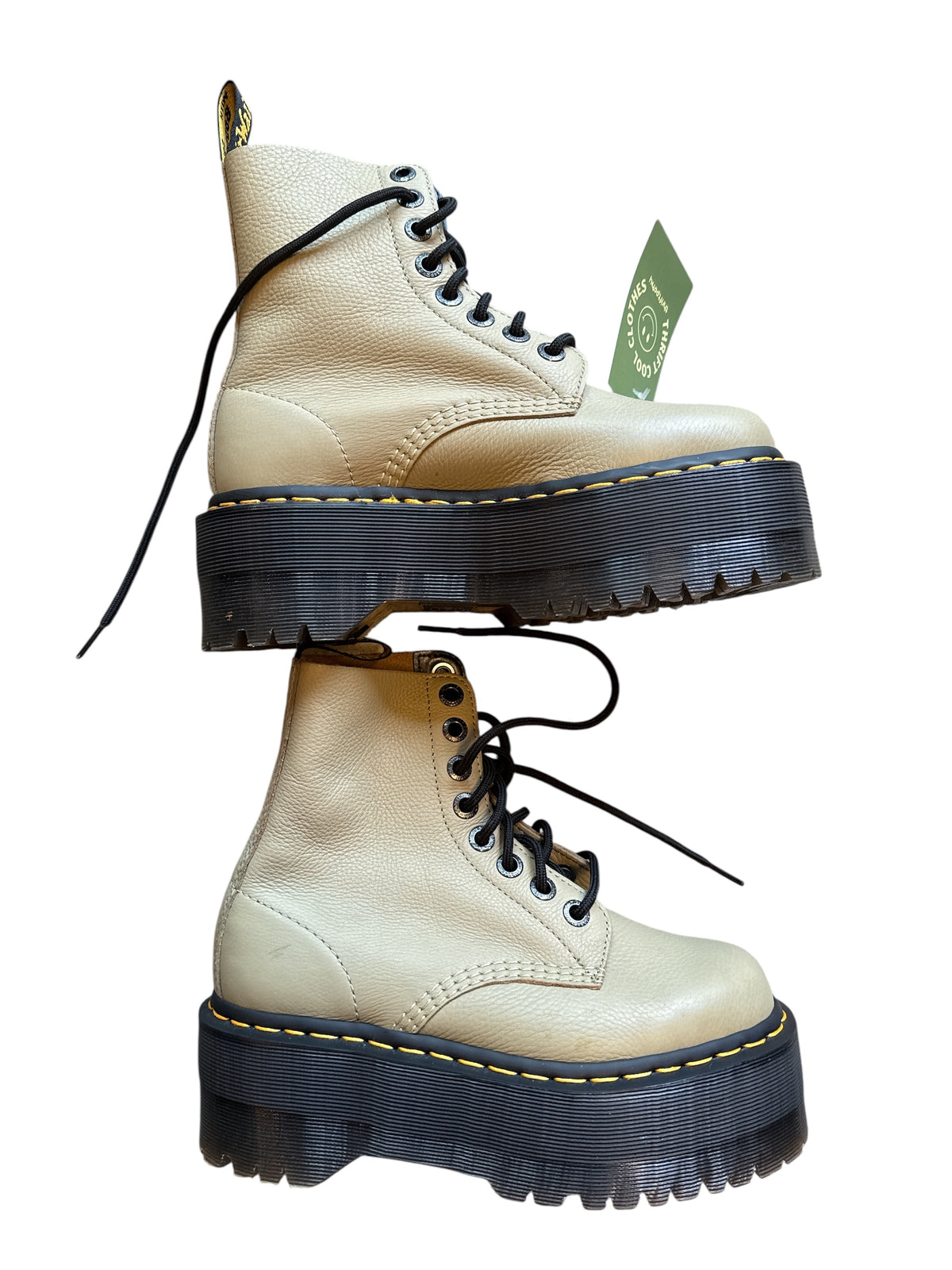 Tan Dr. Marten Platform lace up boot, 6 womens