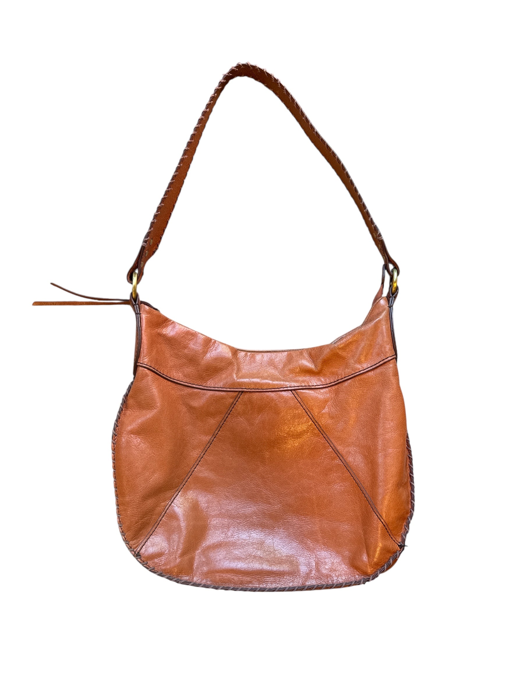 Brown Hobo Crescent leather bag