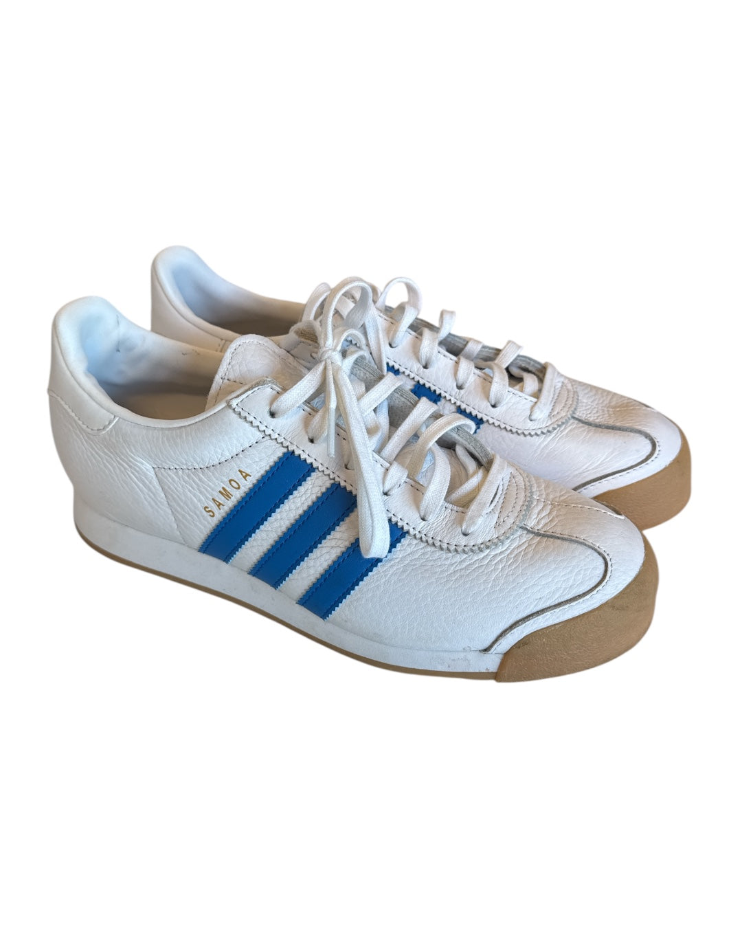 blue white adidas striped Samoa sneakers, 7