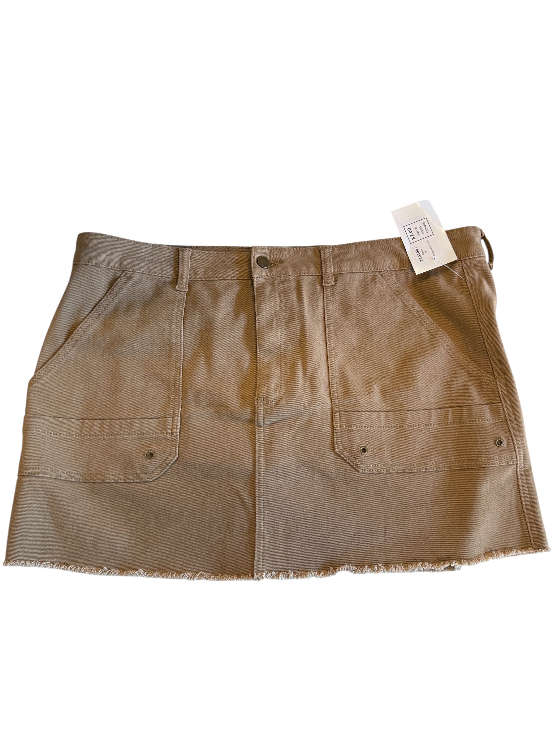 tan nobo cargo mini skirt, 2x