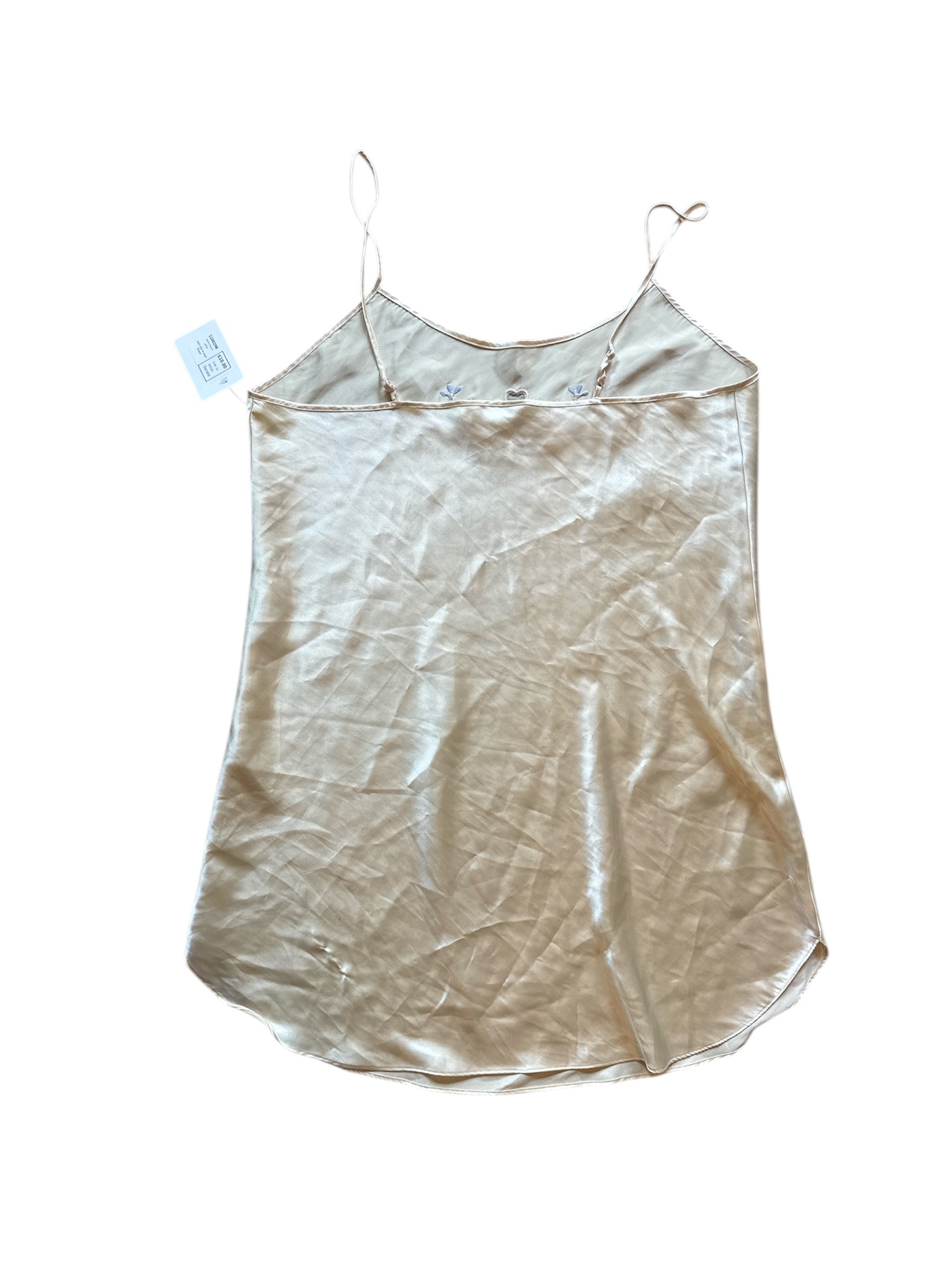 yellow secret treasure satin slip w mesh flower, 2x