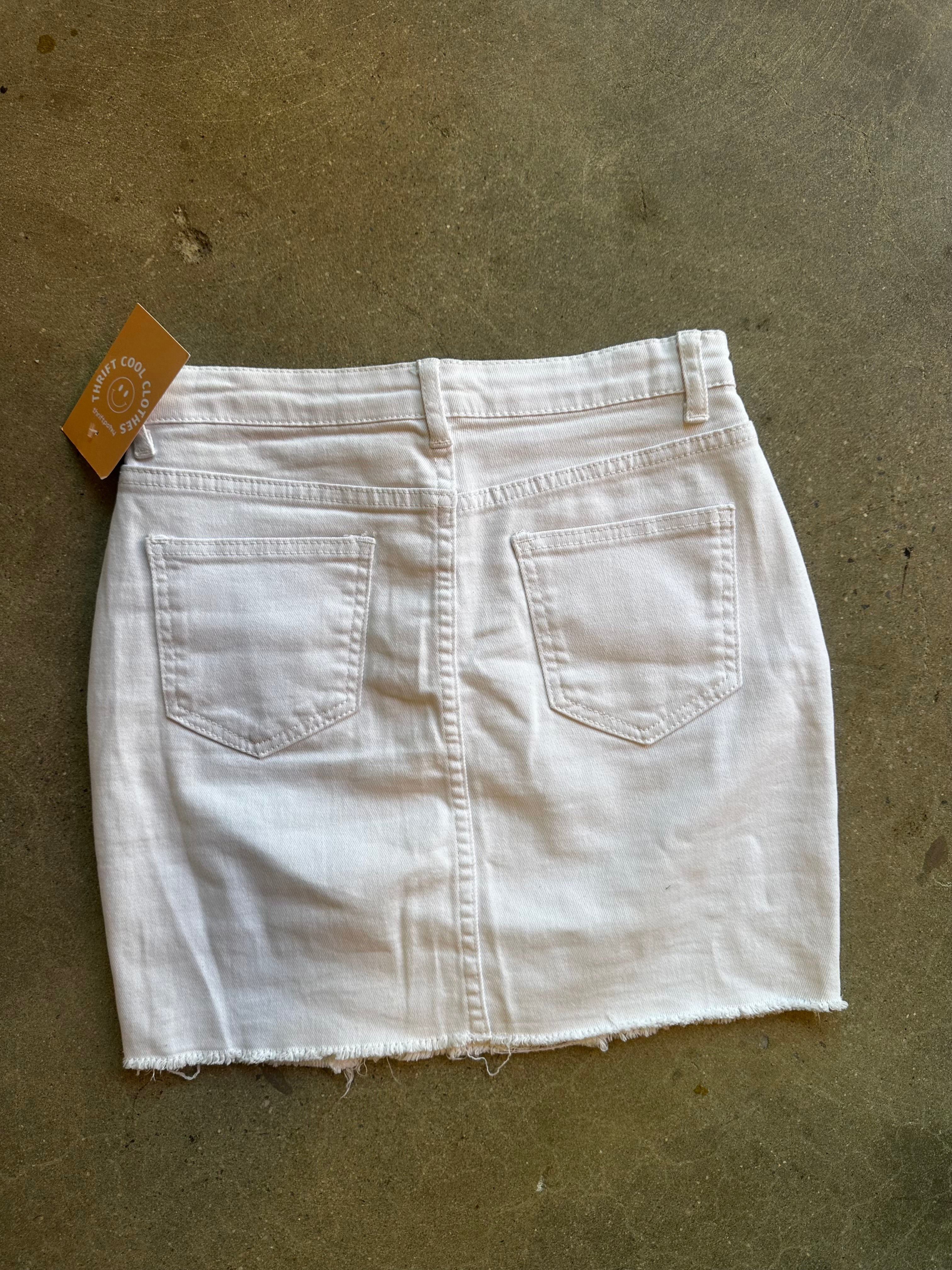 white just quella denim mini skirt, 4-6