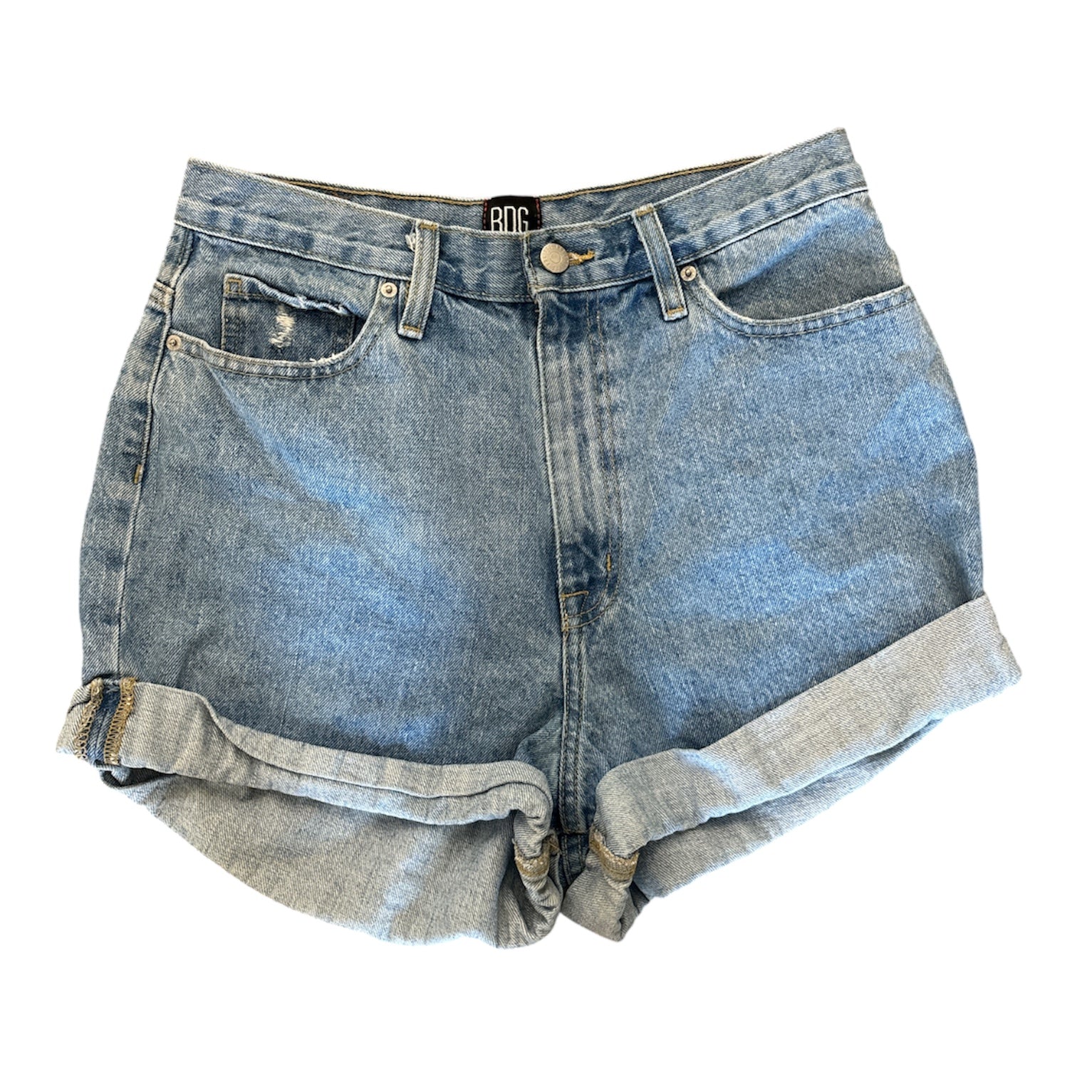 blue bdg cuffed high rise shors, 30