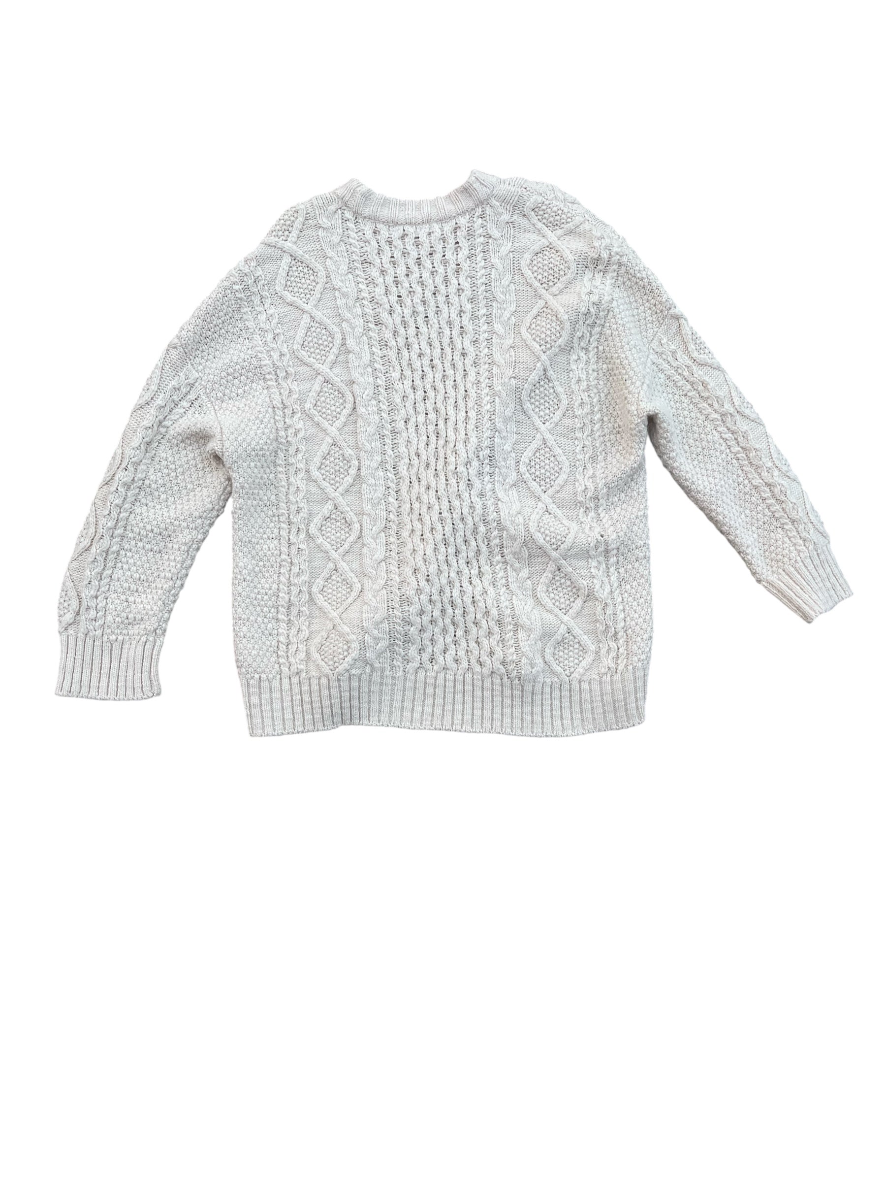 beige madewell cable knit sweater, xl