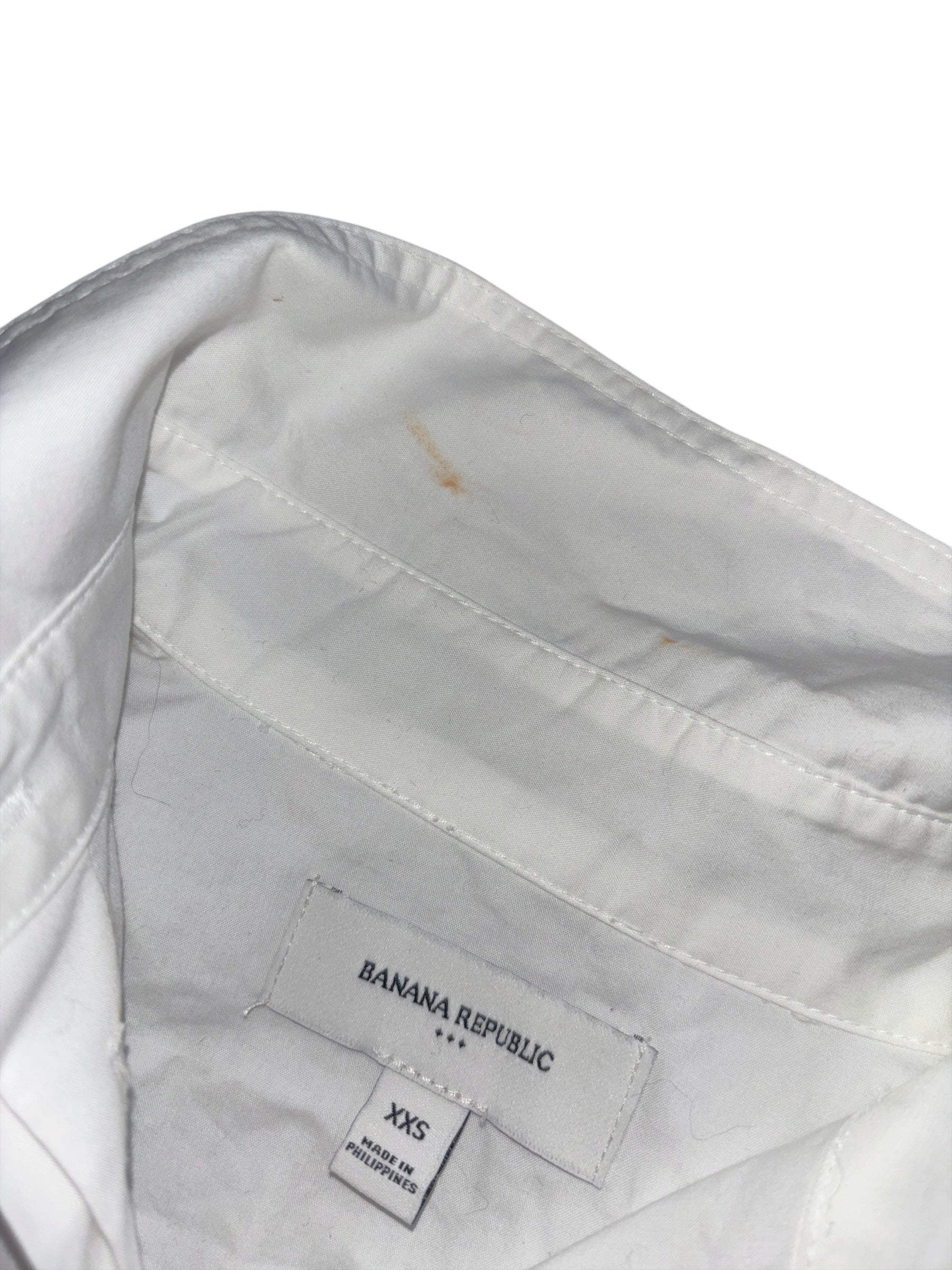 white banana republic fitted button down, xxs