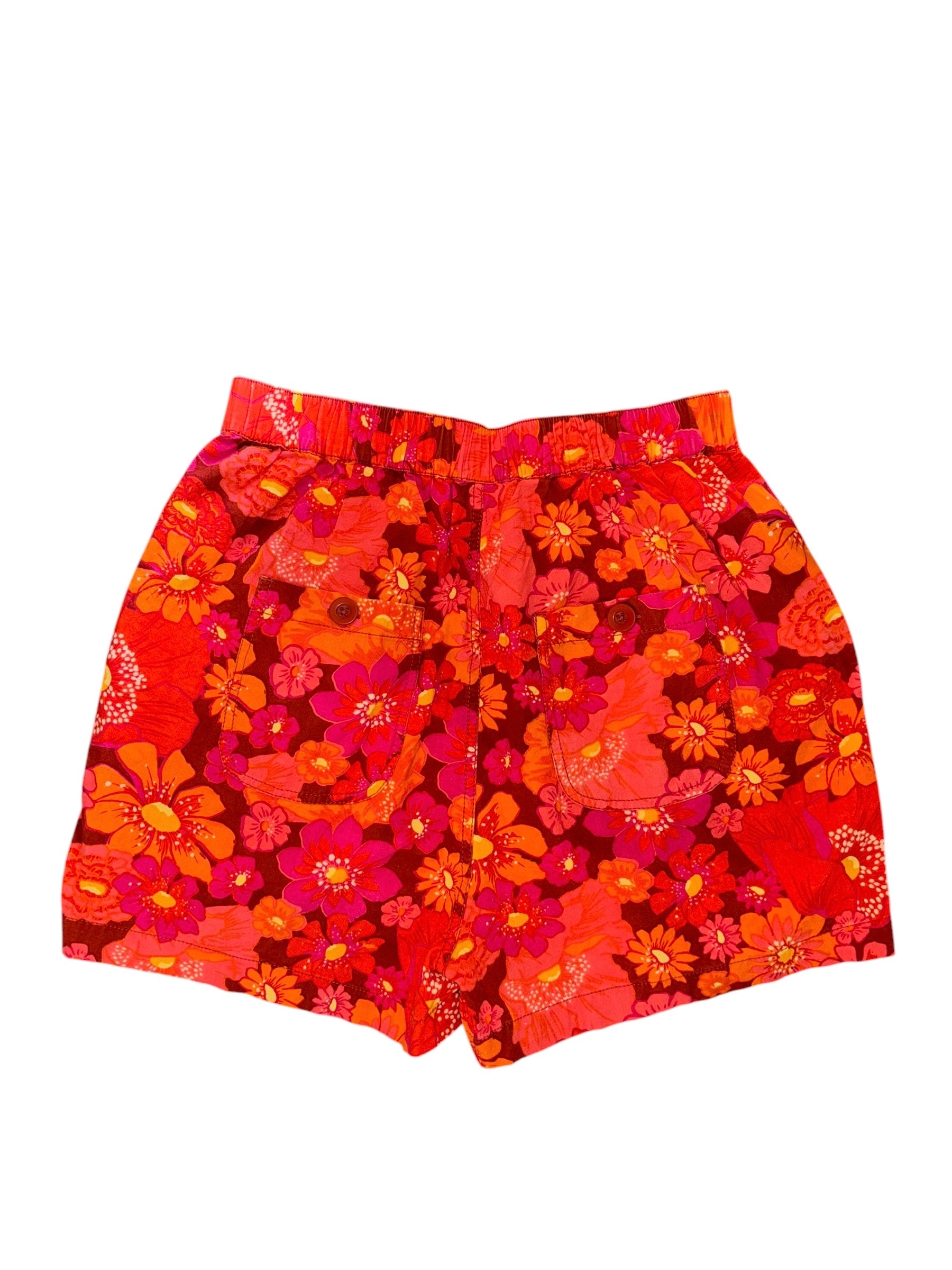 pink orange free people floral shorts, s