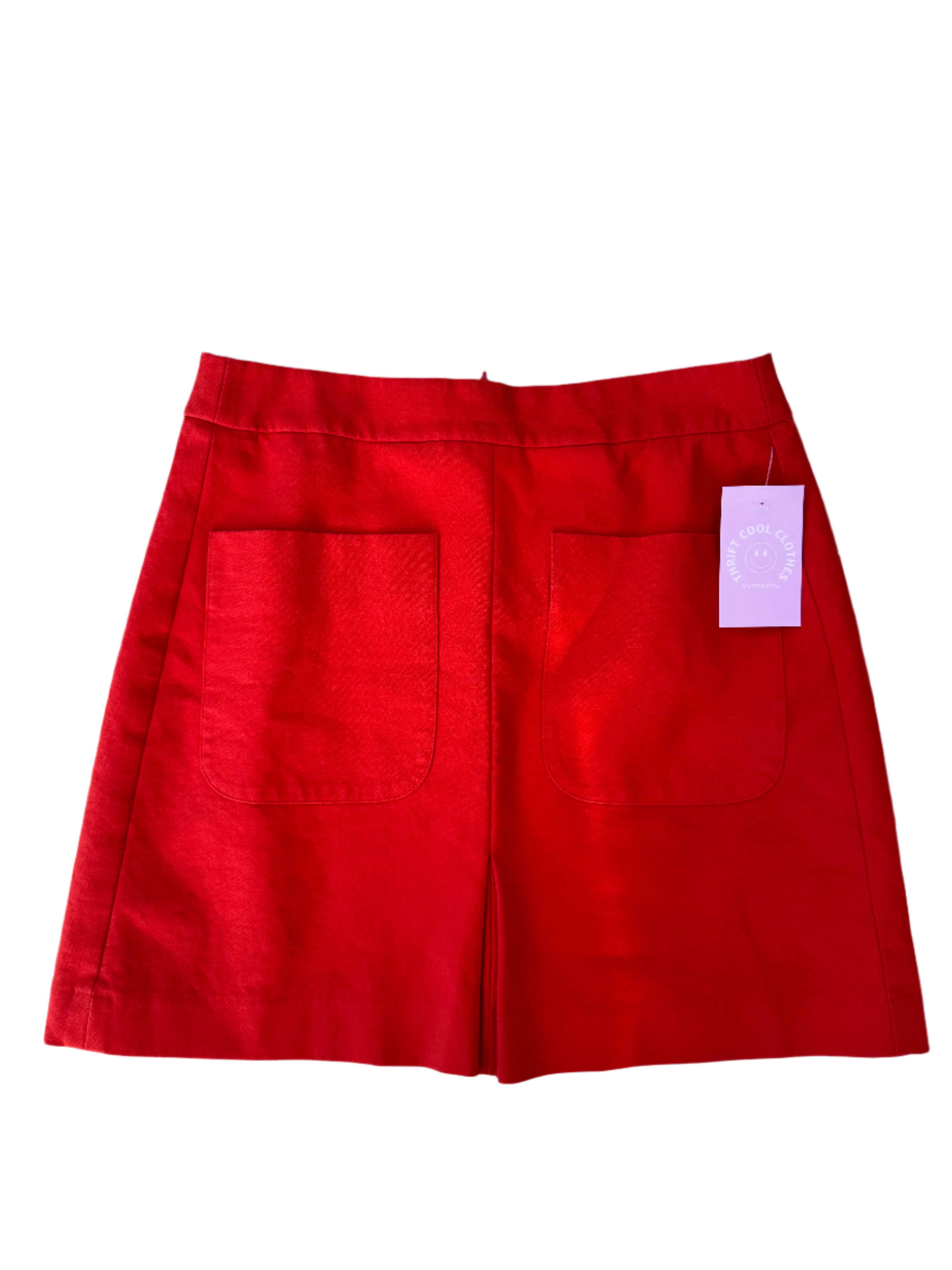 red Loft mini skirt w/ pockets, 4