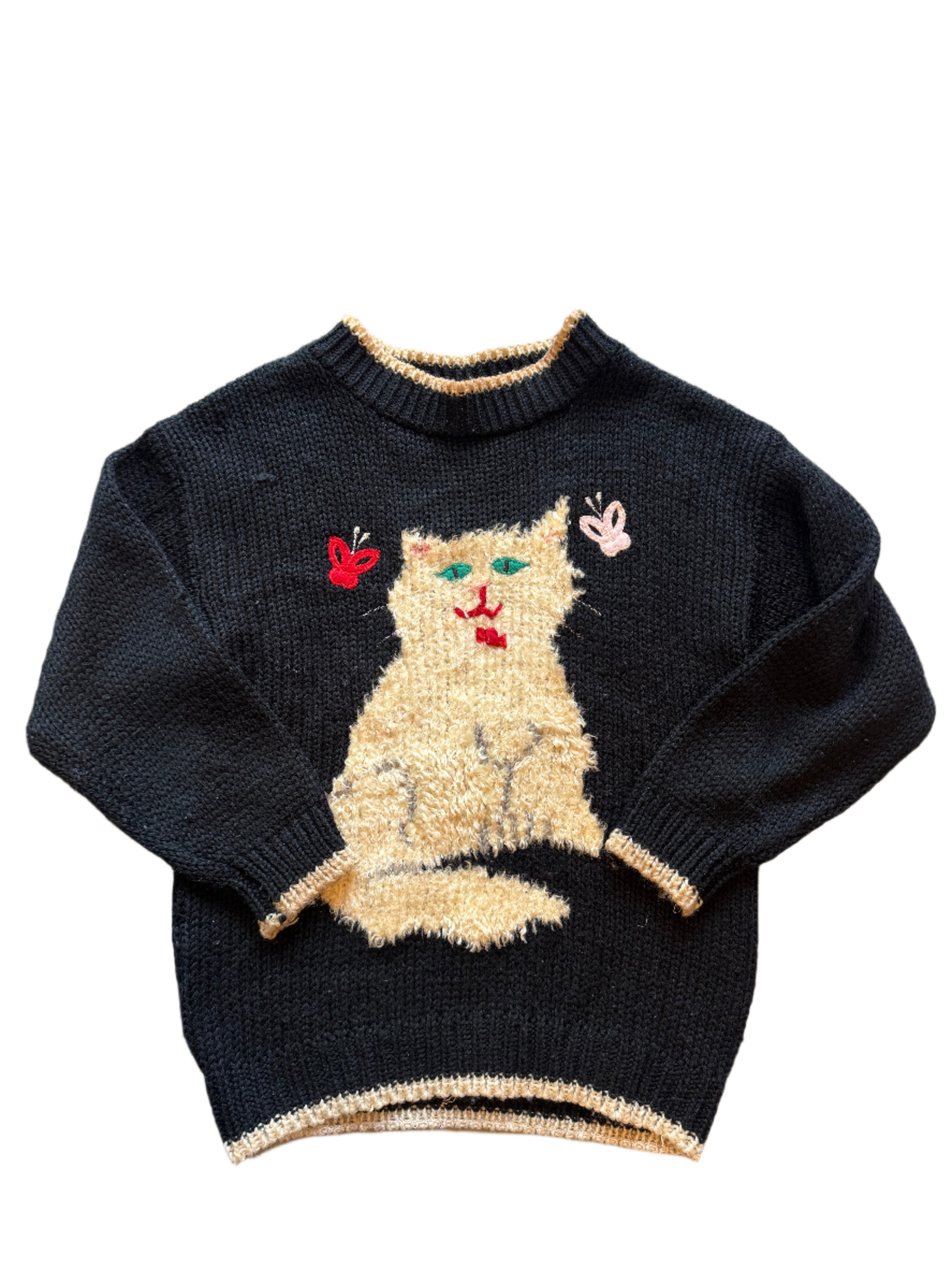 navy eve ltd MEOW! cat butterfly sweater, 18w