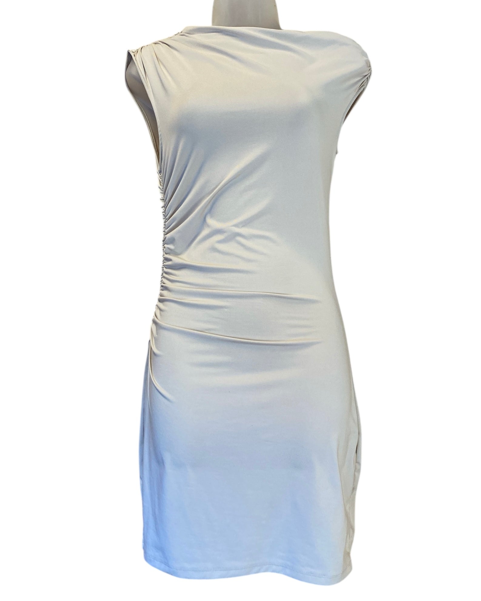 Cream Divided Slinky high neck dress, S