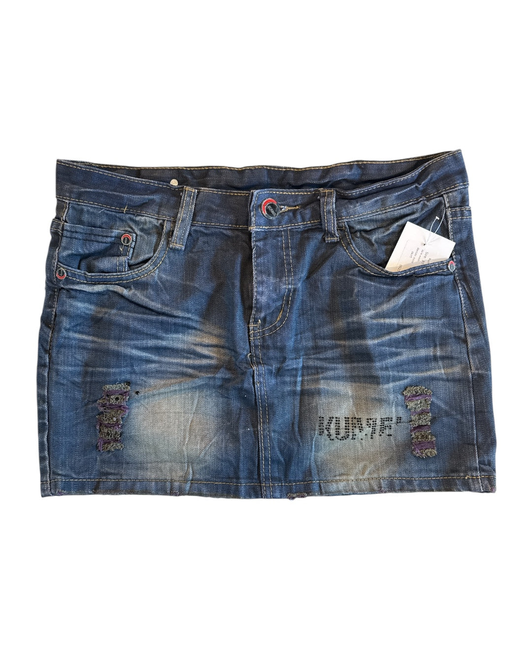 dark wash kumei denim mini skirt, 30