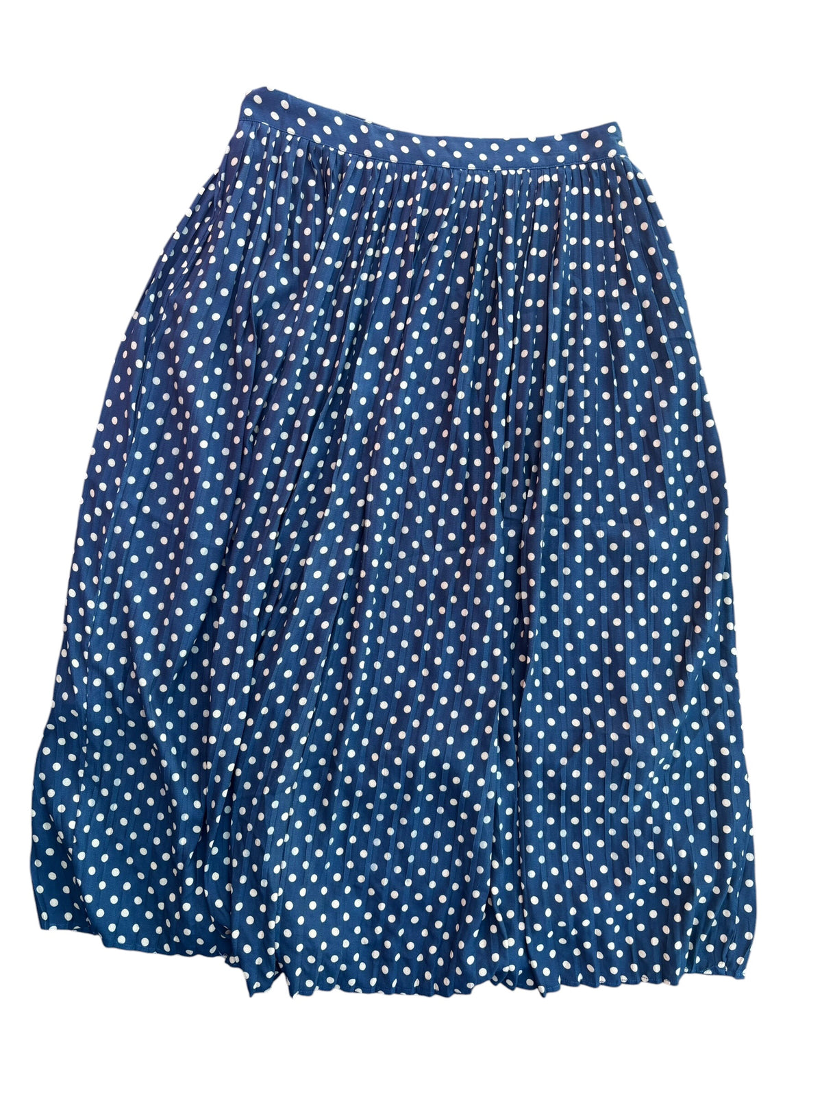 navy tan mng pleated polka dot maxi skirt, m