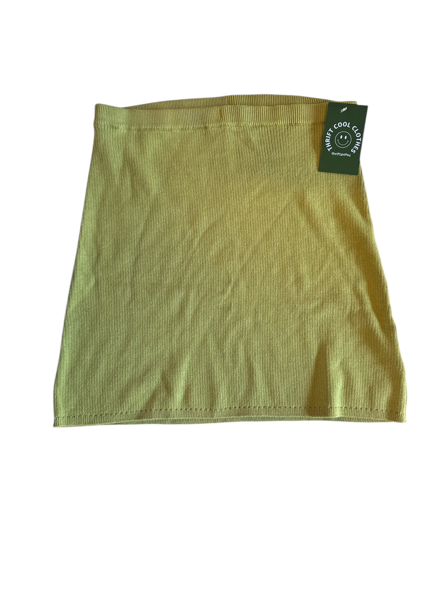 green free people ribbed mini skirt, s