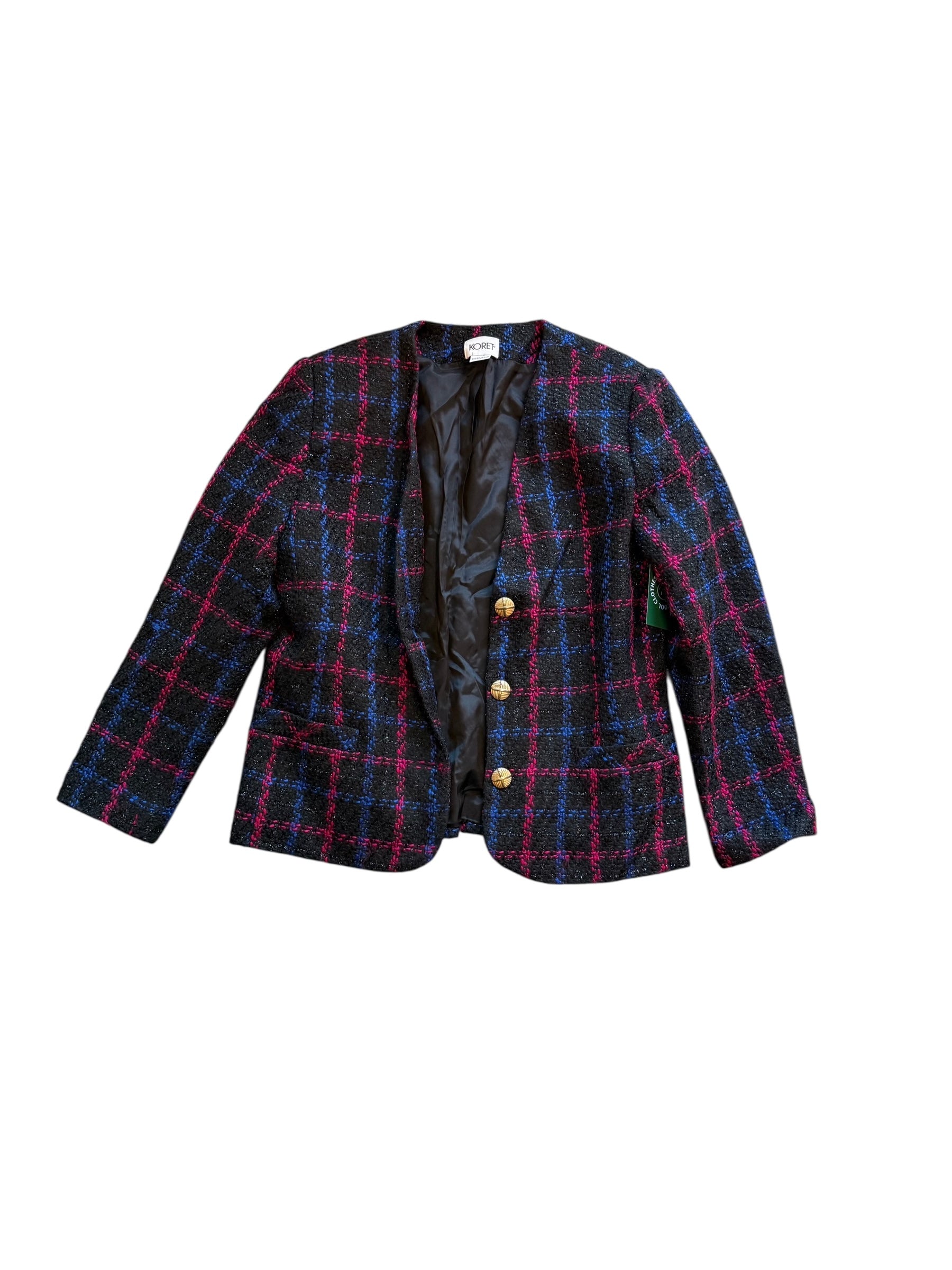 black blue koret tweed blazer, M/l