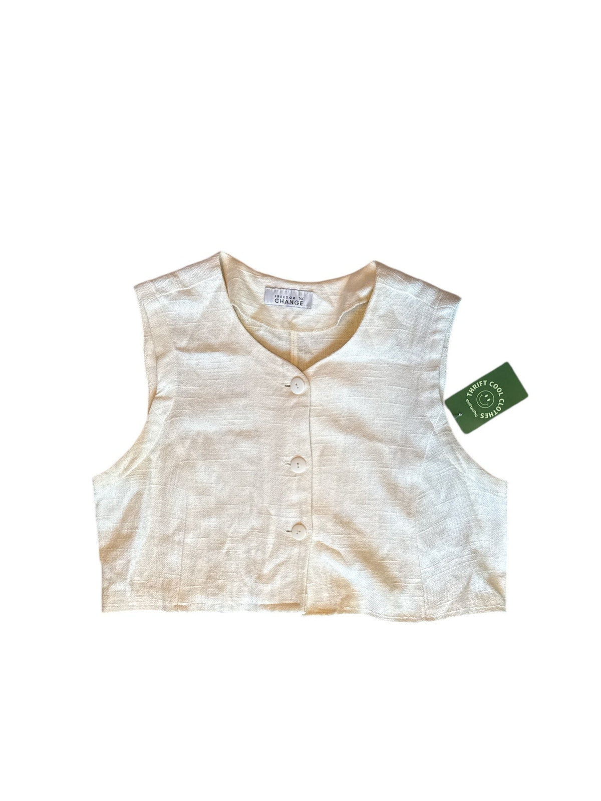 cream freedom to change knit cropped vest, s/m