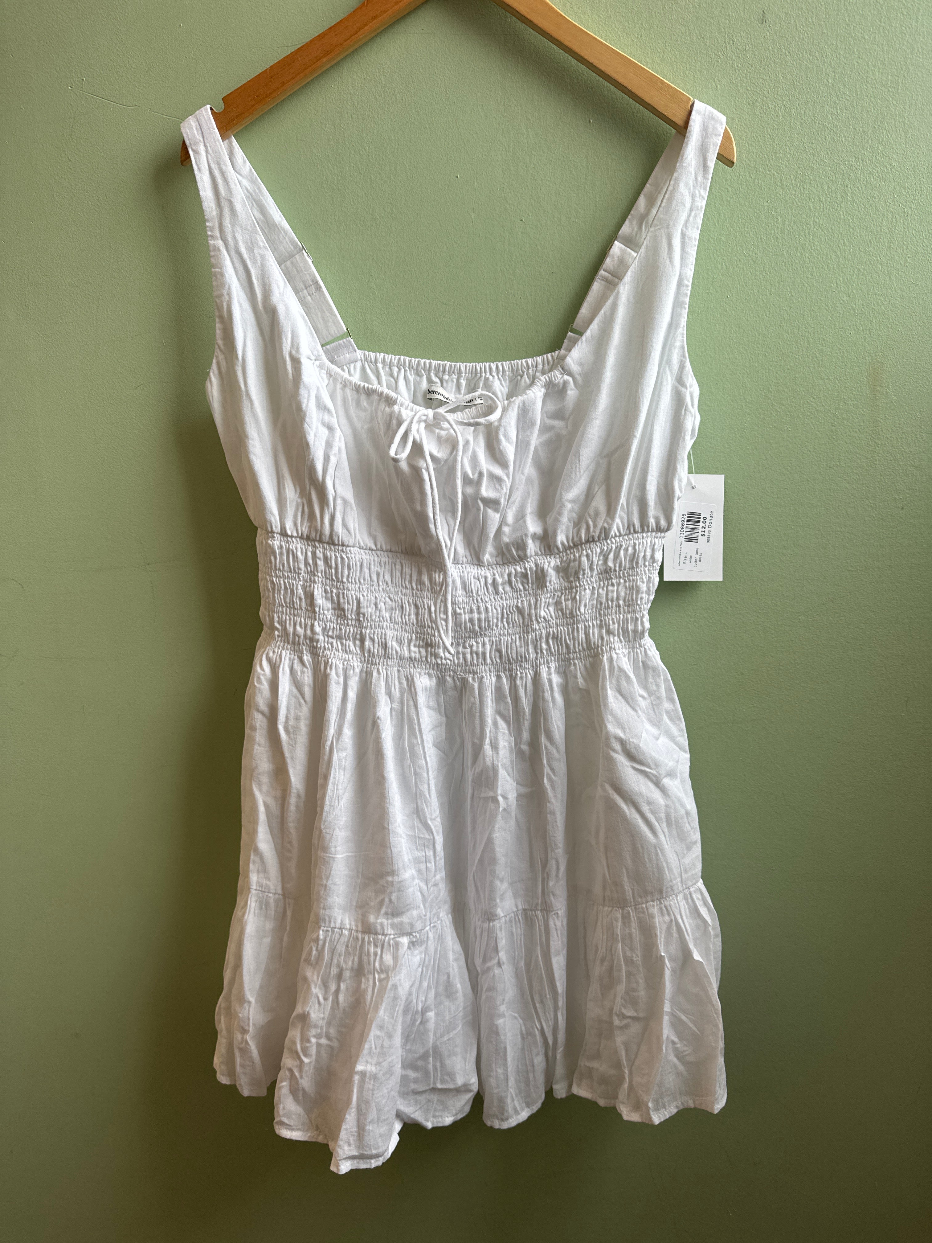 white abercrombie and fitch cotton tank dress, L