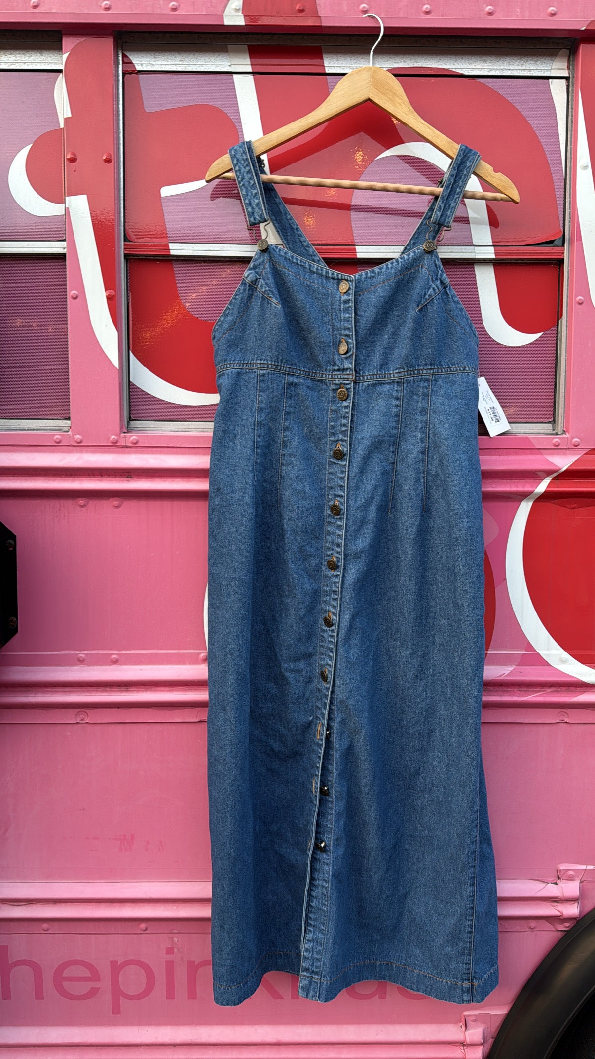 blue harve benard denim jumper dress, M