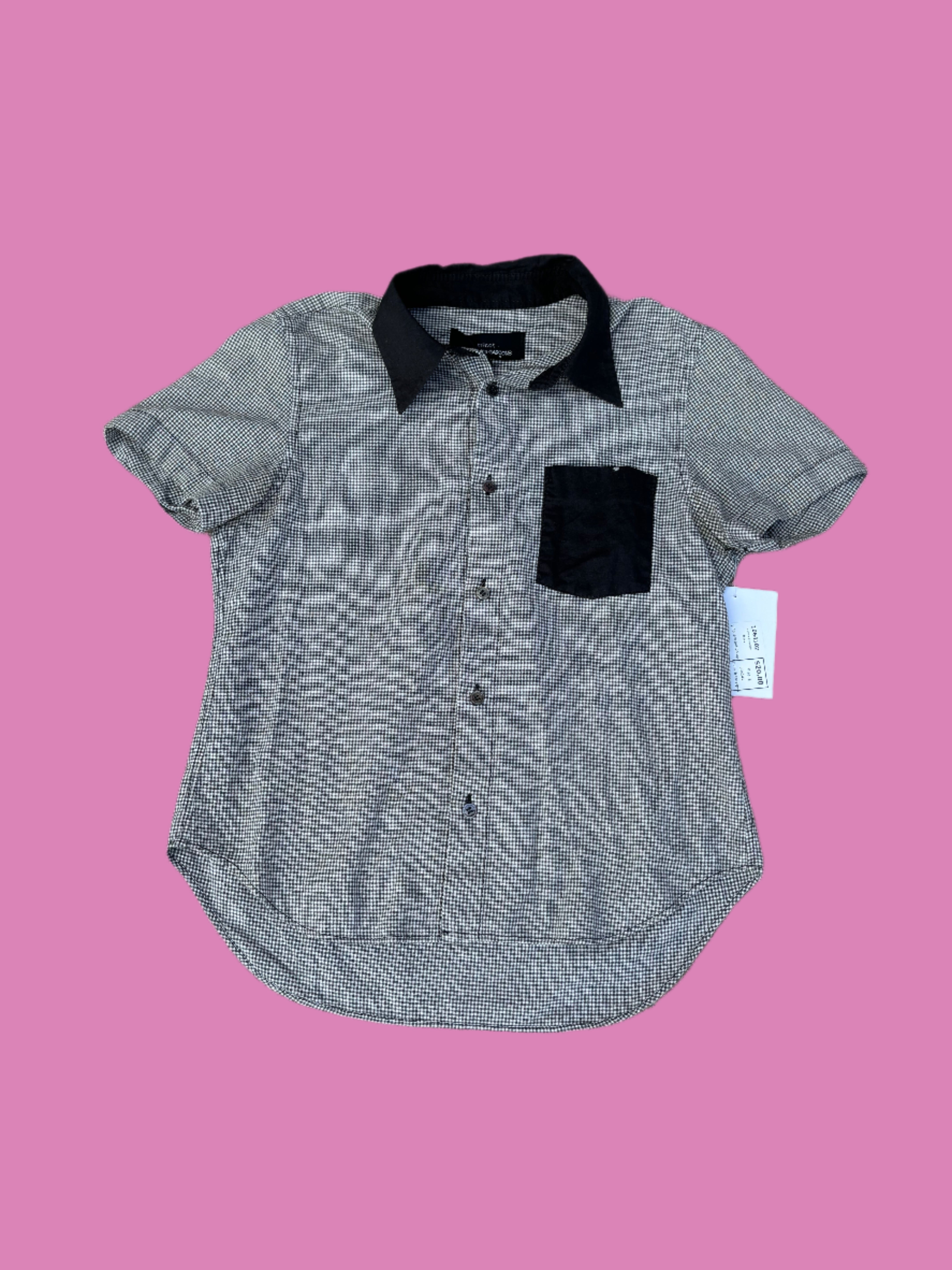 black comme de garcon gingham button up, s