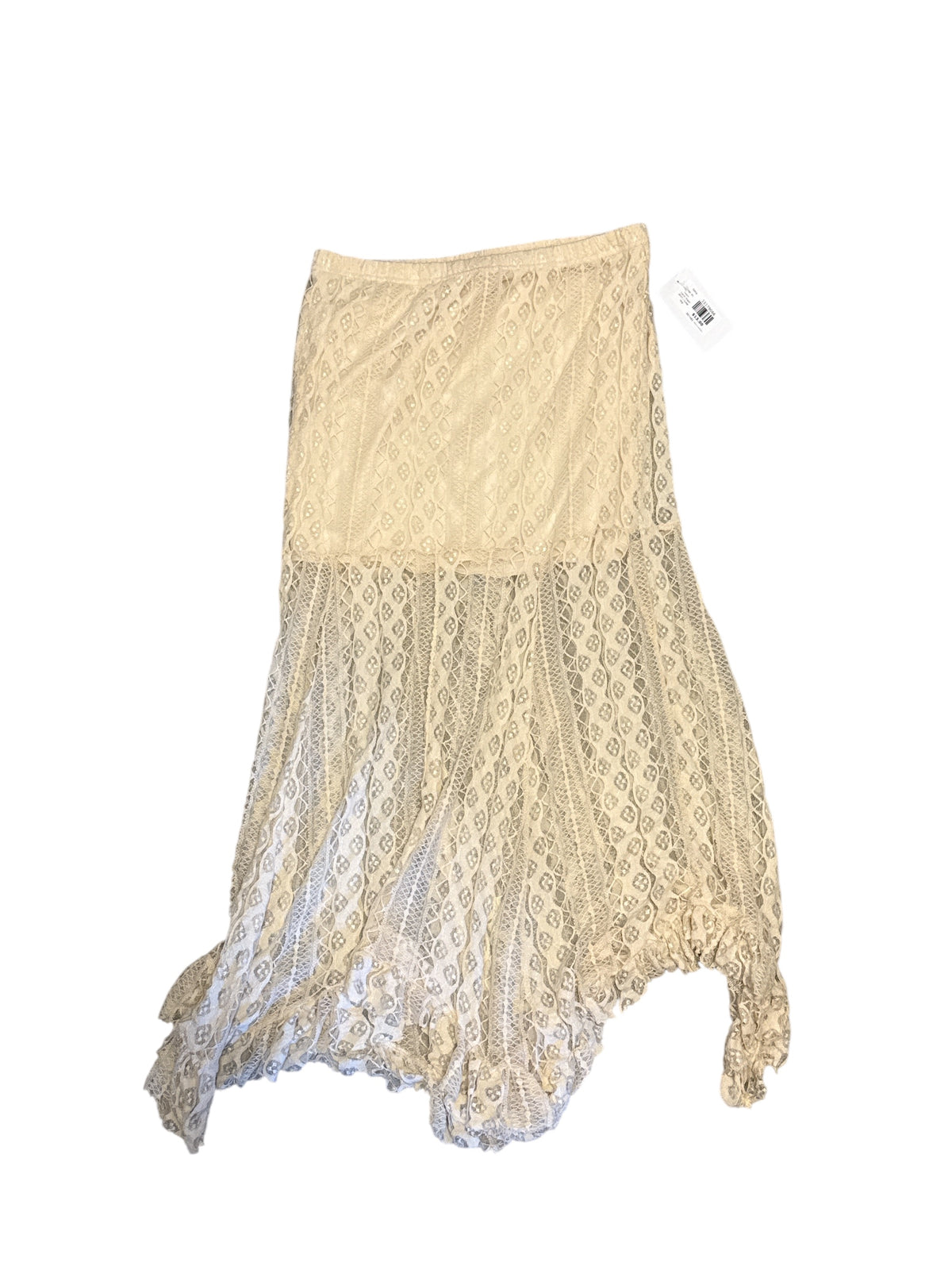 cream kirra Lace maxi skirt / tube top, m