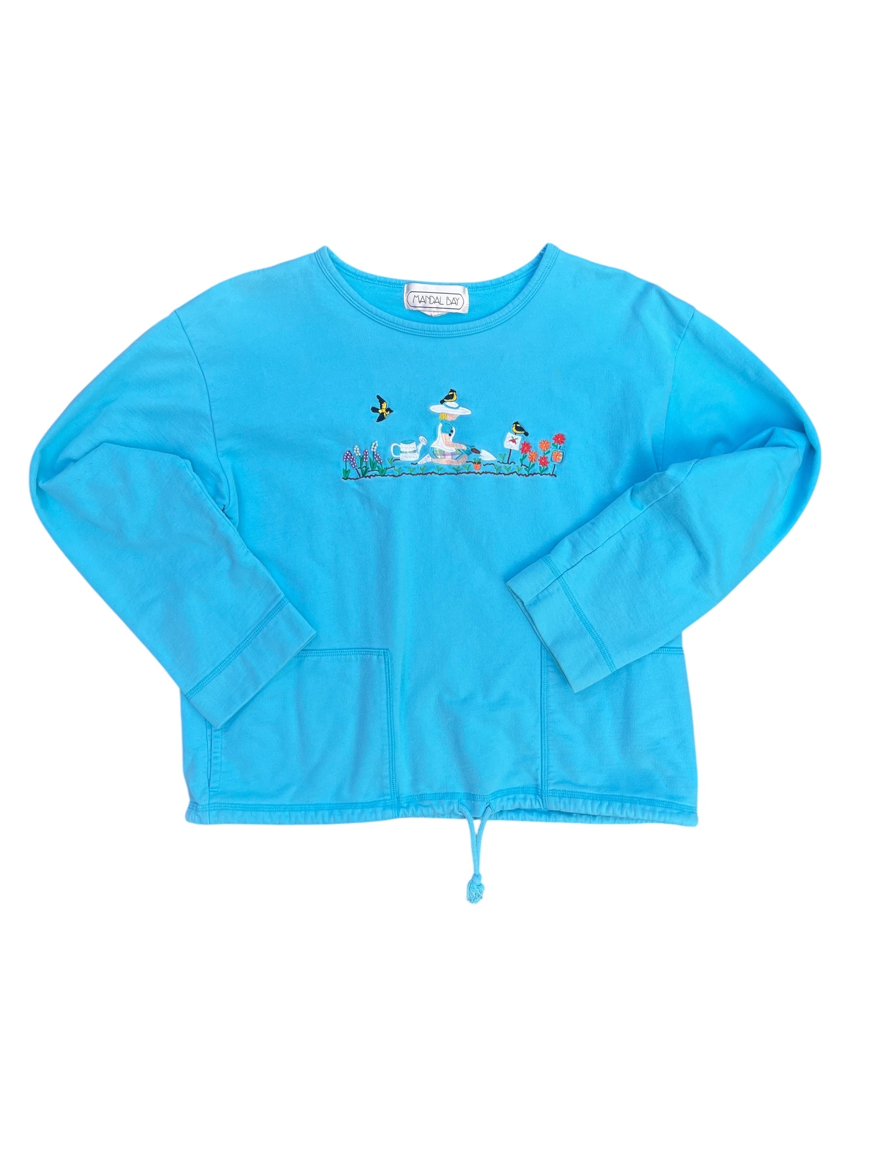blue mandal bay gardener crewneck, m
