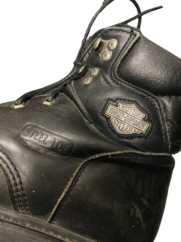 Black Harley davidson Steel toed boots, 10