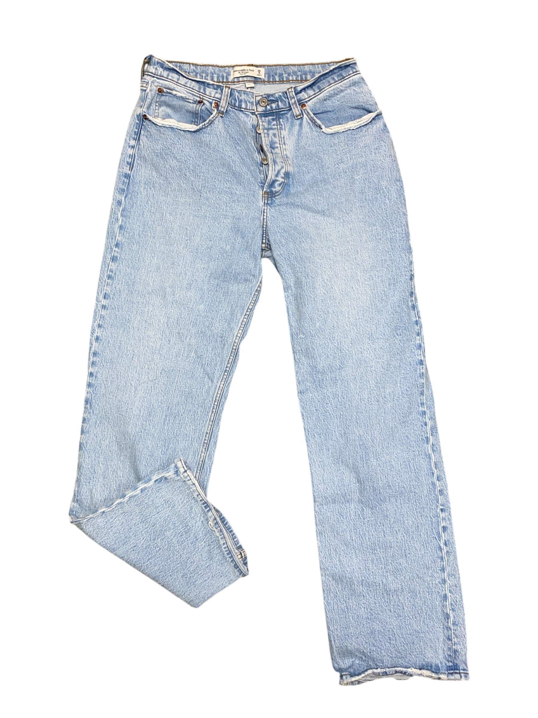 light wash abercrombie low rise baggy jeans, 29