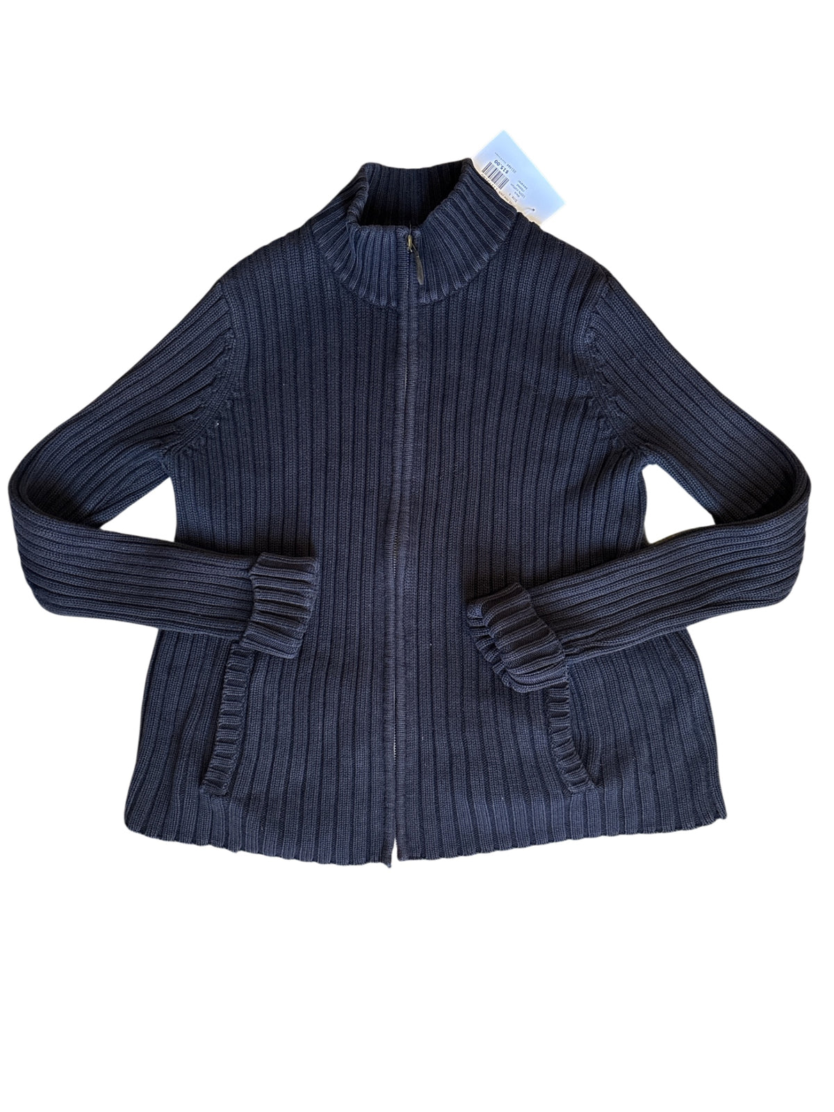 black jones new york 100% cotton ribbed sweater, s