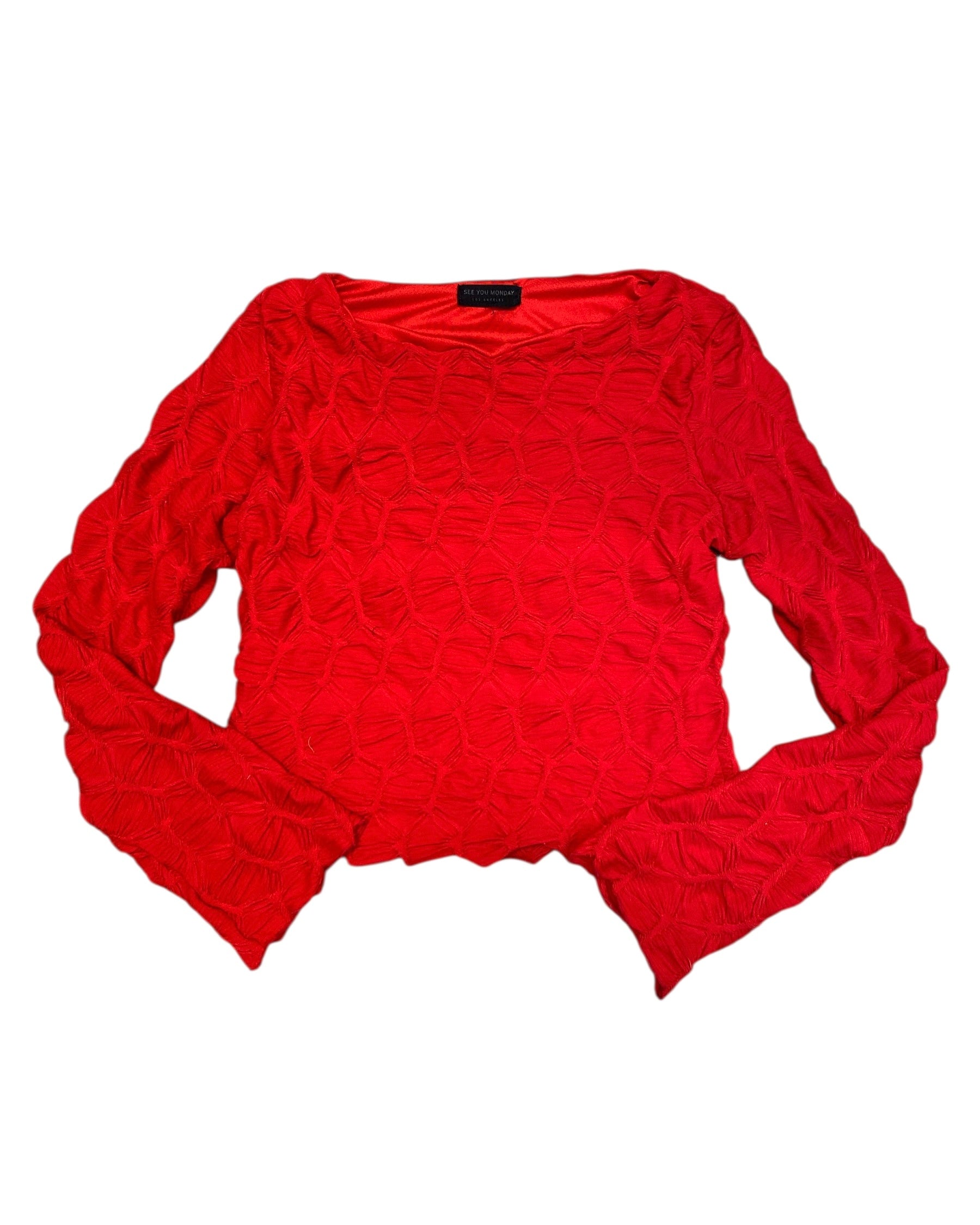 red see you monday abstract geometric ruch ls