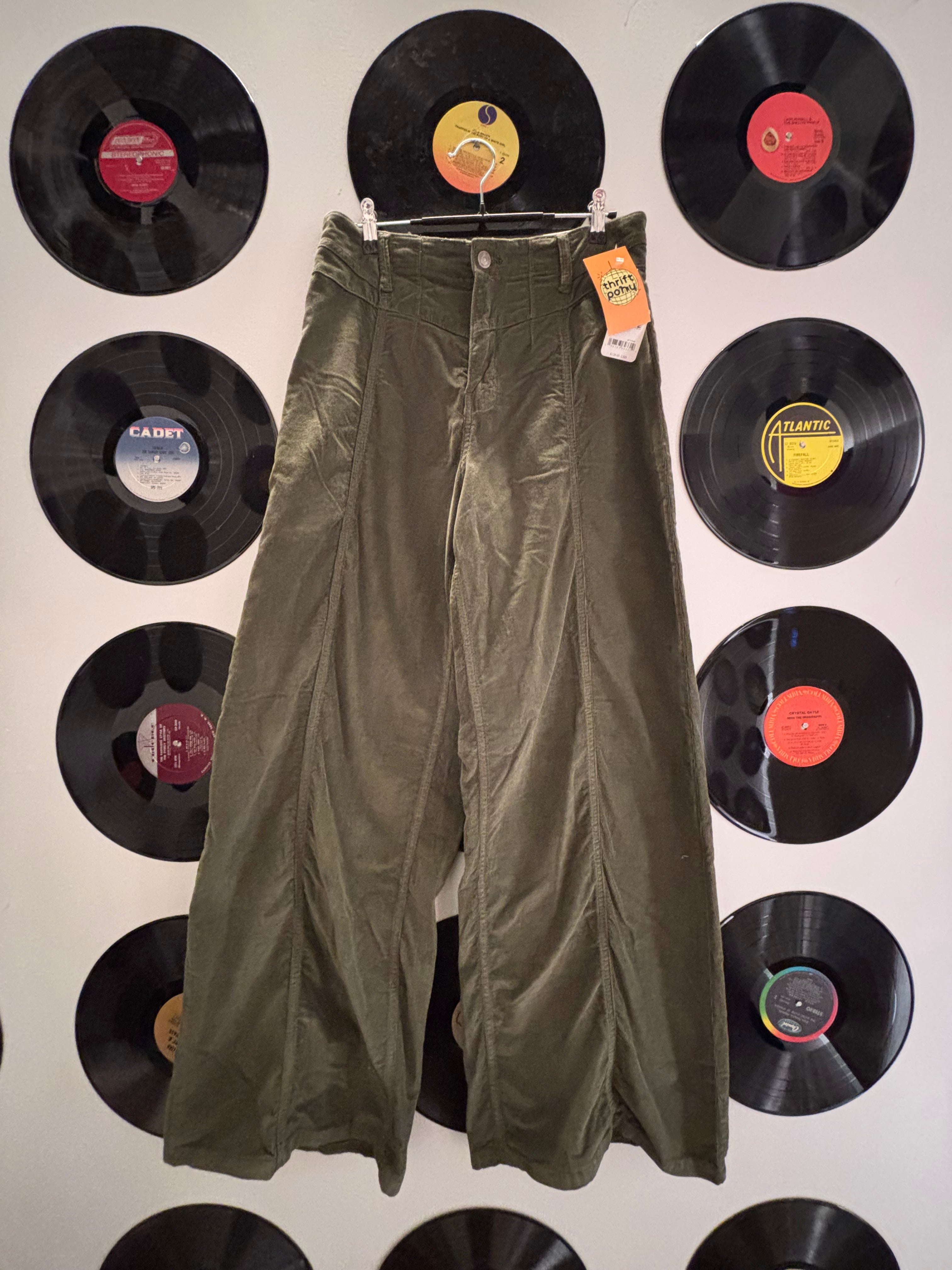 green free people nwt cord pants, 29