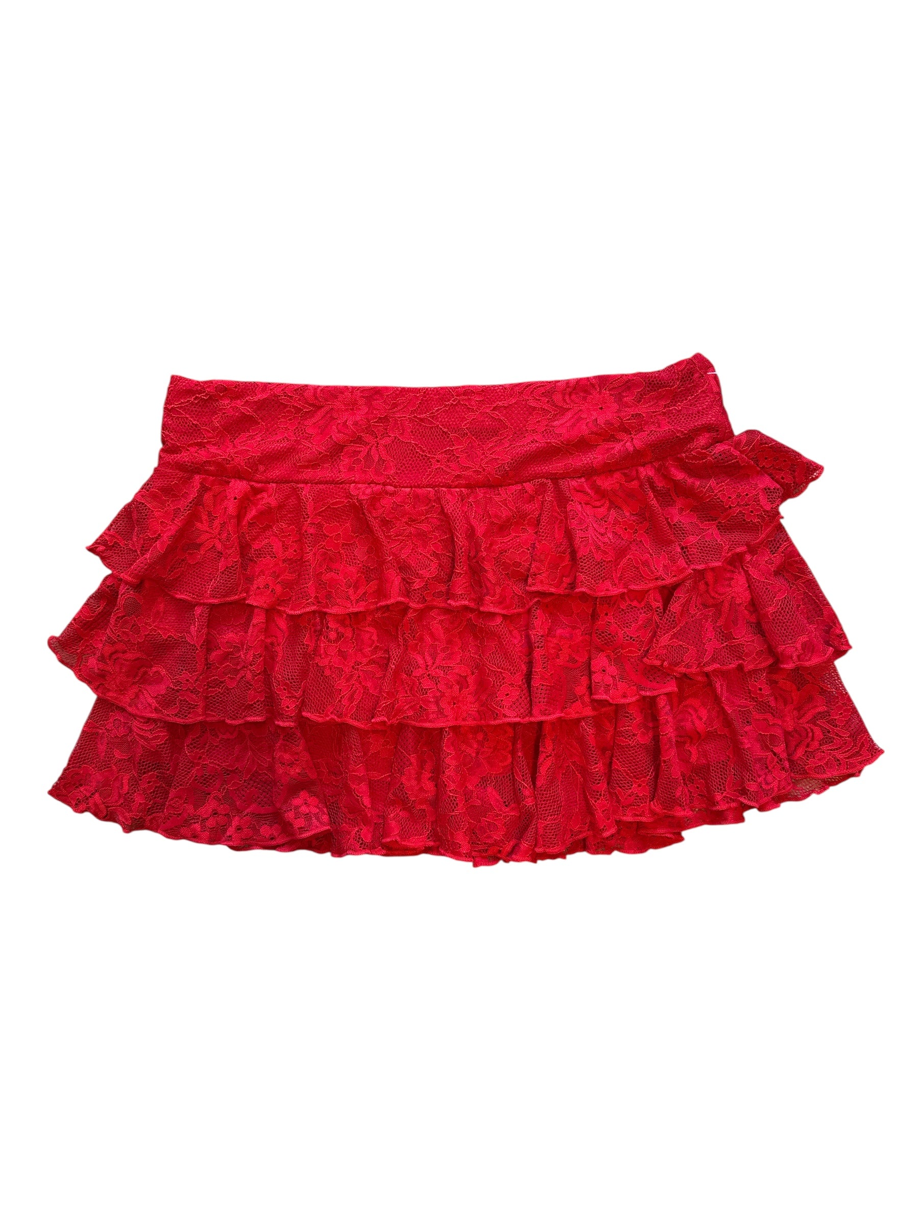red shein lace skirt, xl