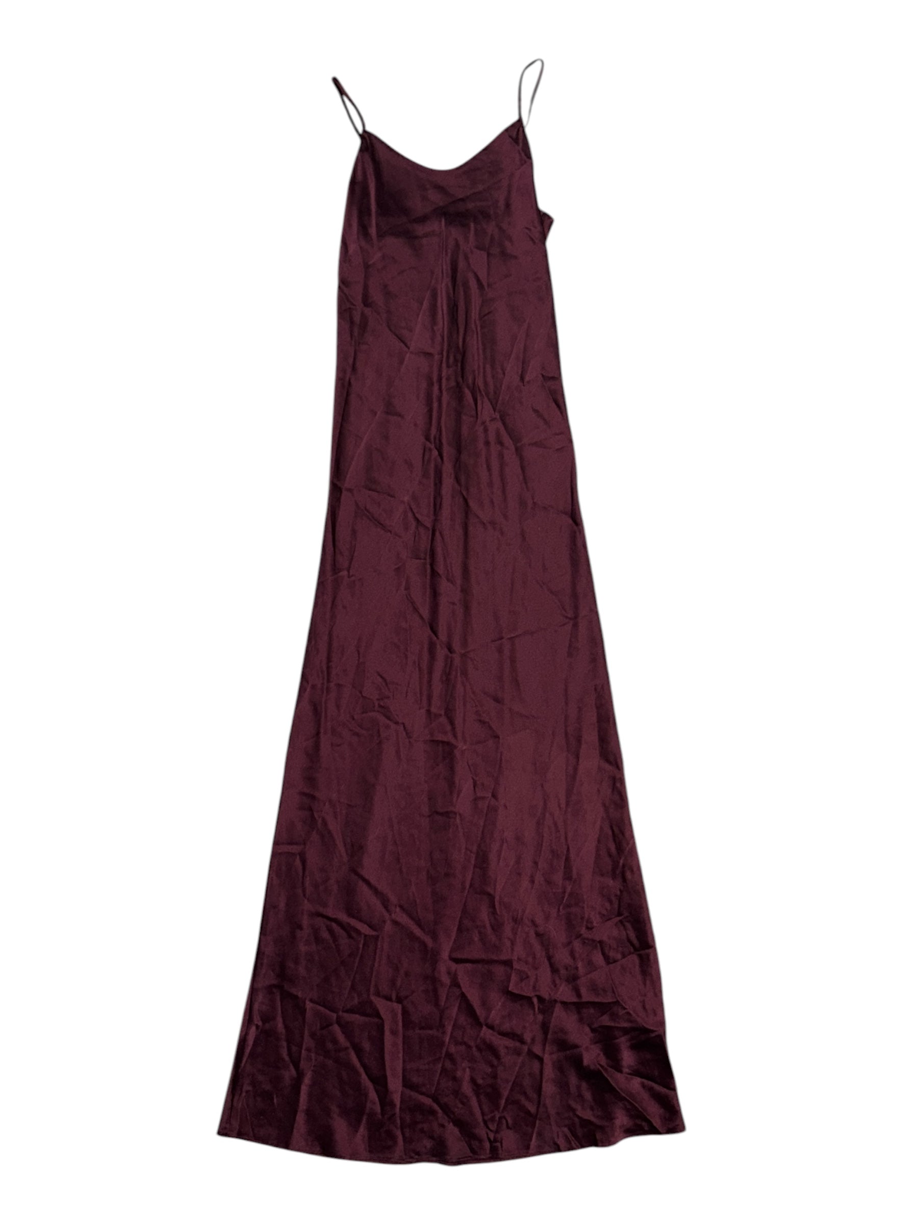 red/plum quince silky tank maxi dress, xs