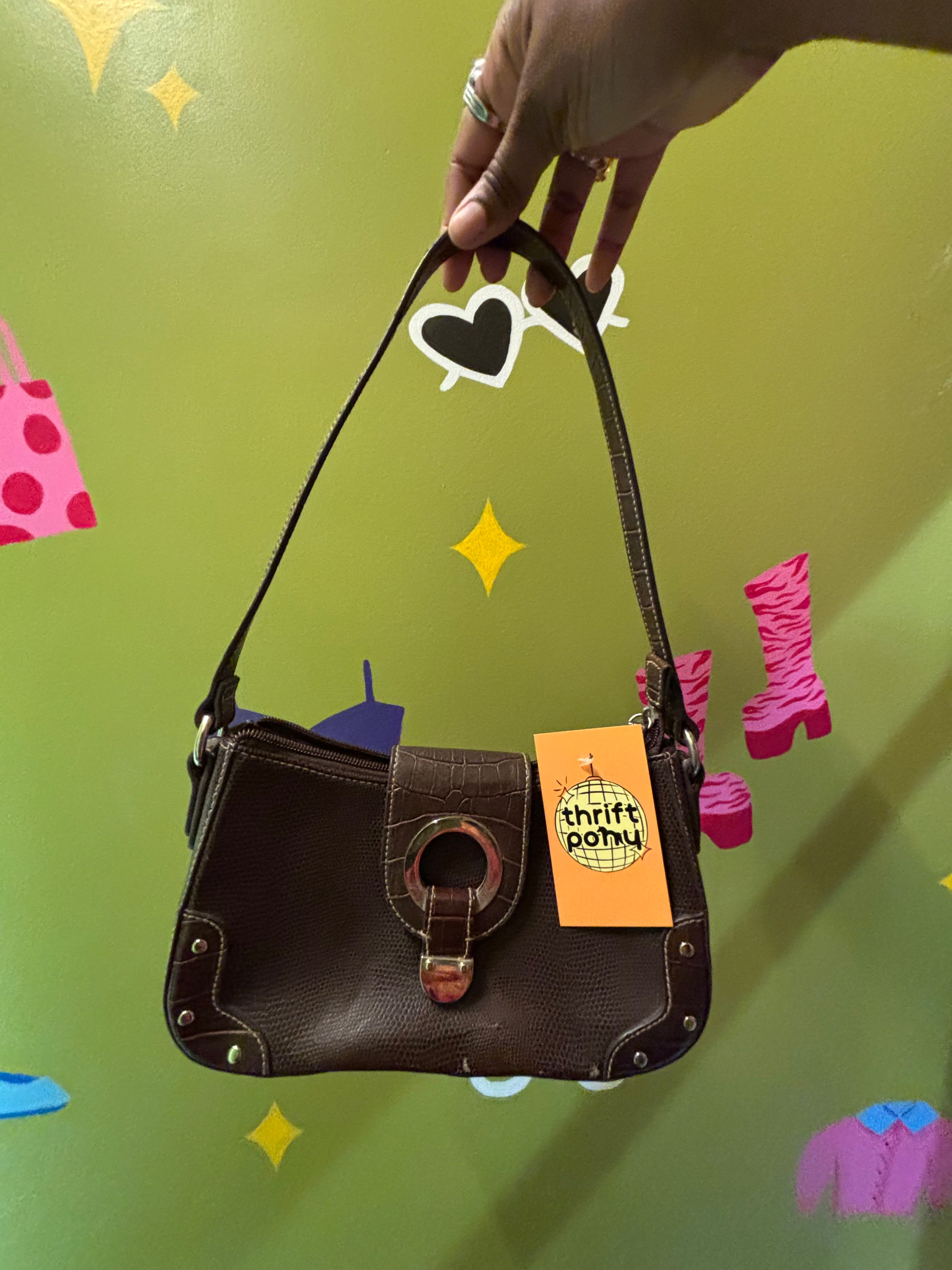 Brown Apt 9 Mini croc print purse
