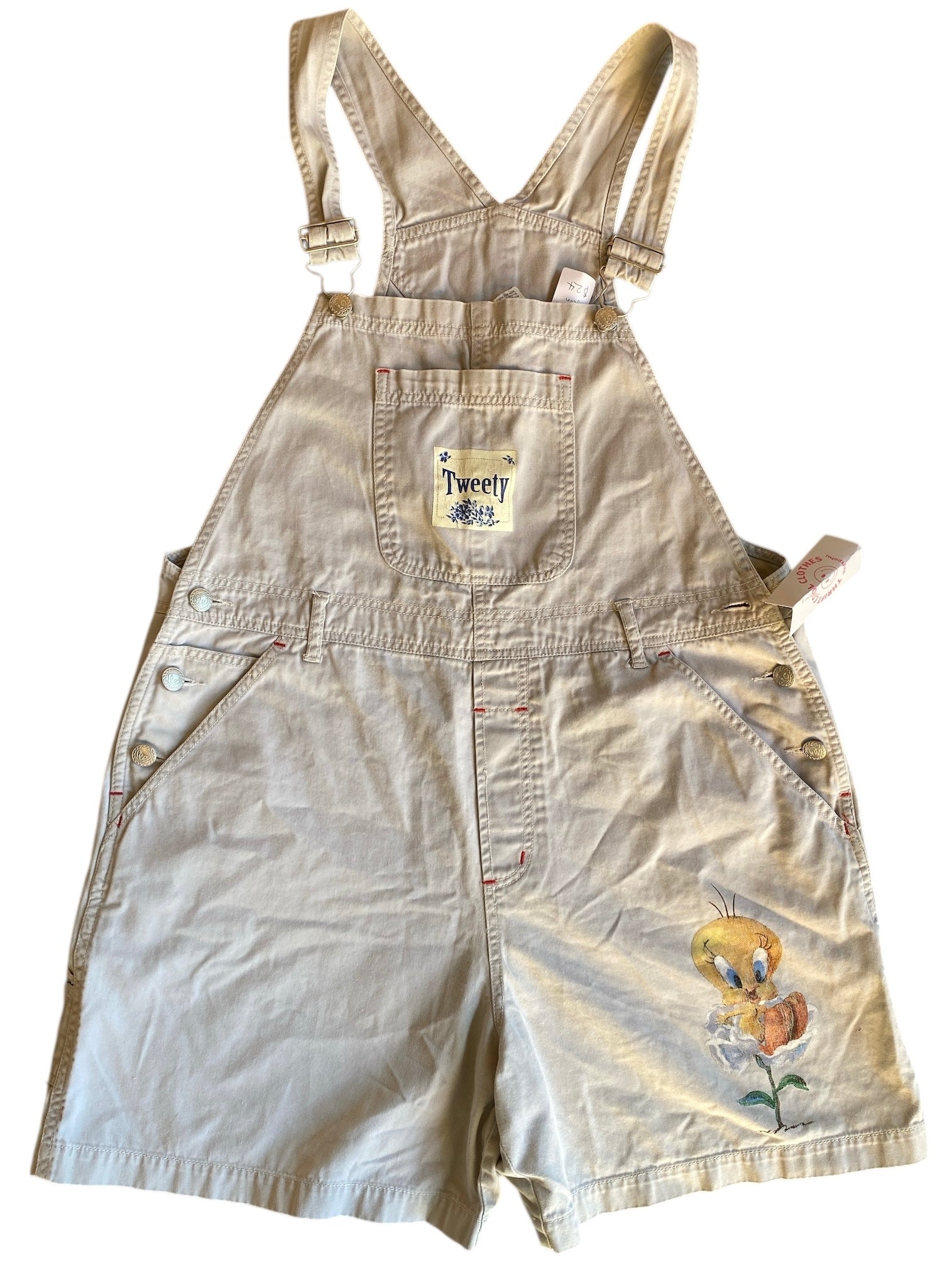 tan warner bro studios tweety overalls vtg, L